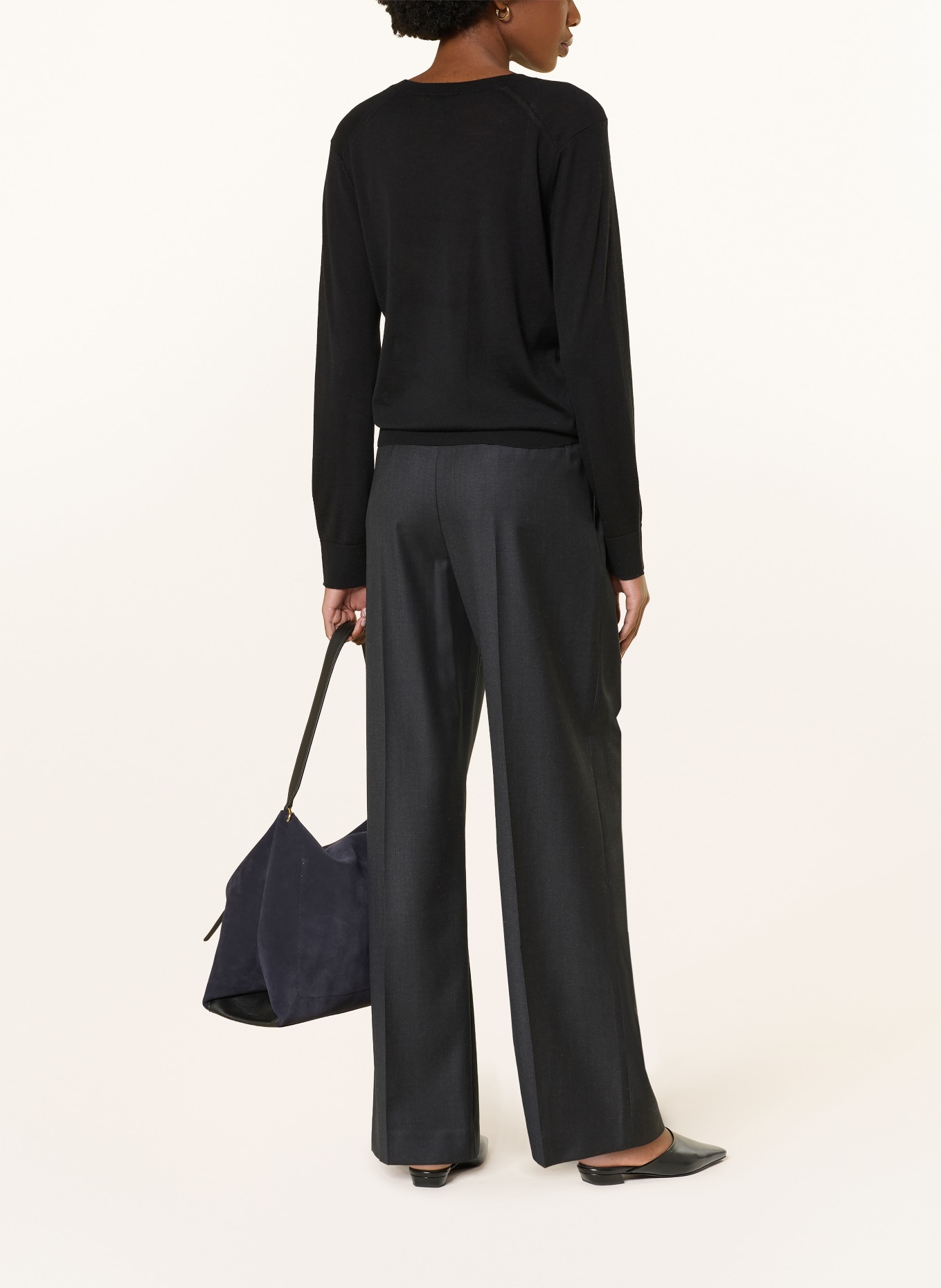 LOULOU DE SAISON Cashmere-Pullover JULIO: SCHWARZ