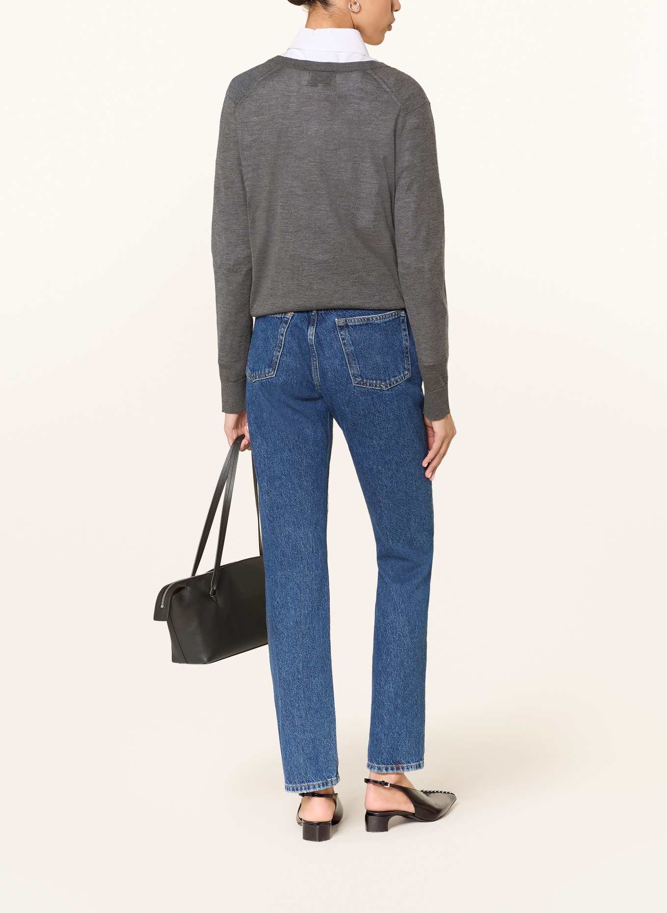 LOULOU DE SAISON Cashmere sweater JULIO: DARK GRAY