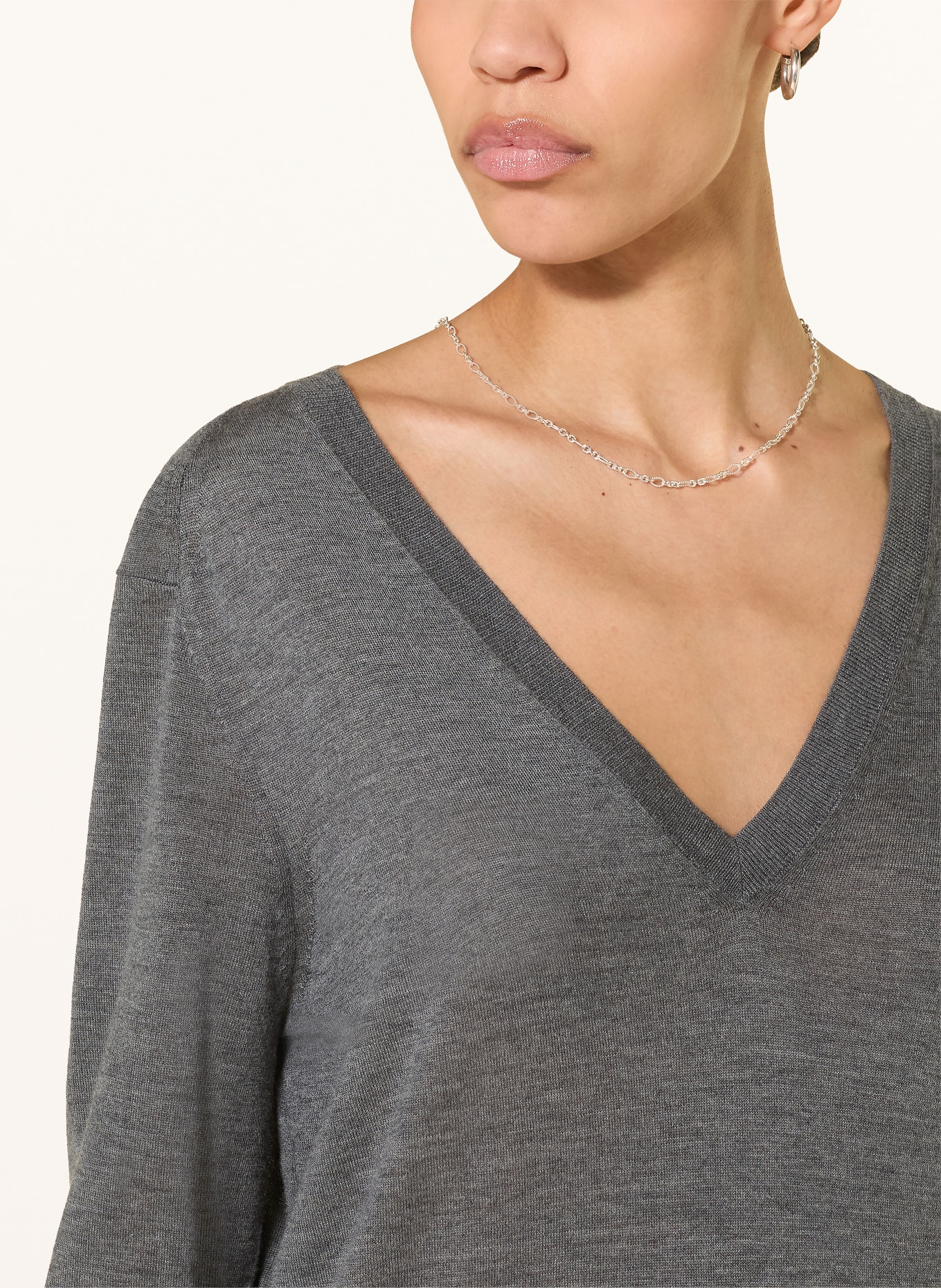 LOULOU DE SAISON Cashmere sweater JULIO: DARK GRAY