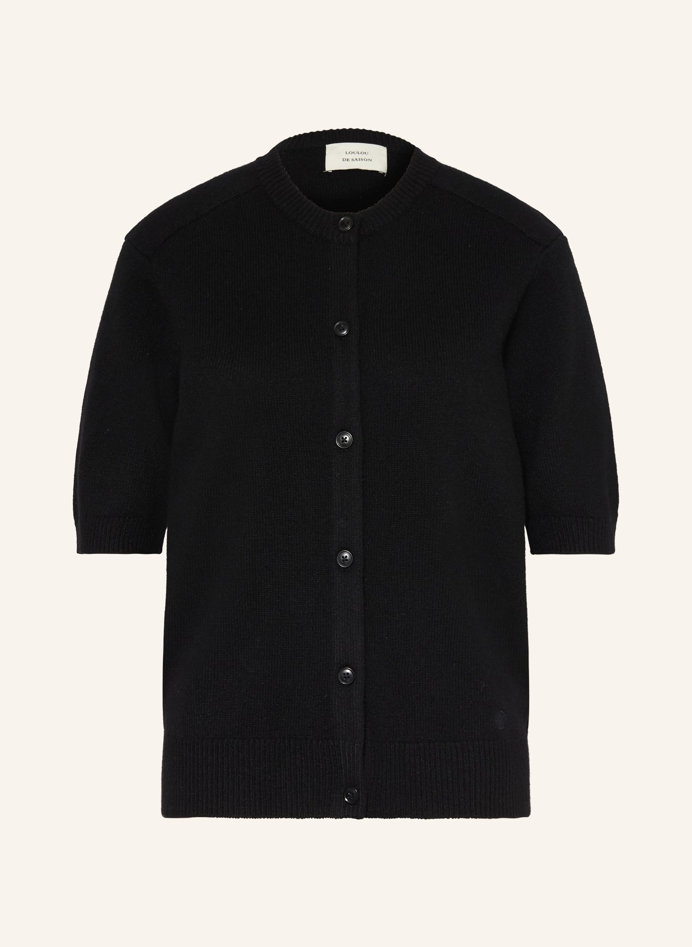 LOULOU DE SAISON Strickjacke JODI aus Cashmere: SCHWARZ