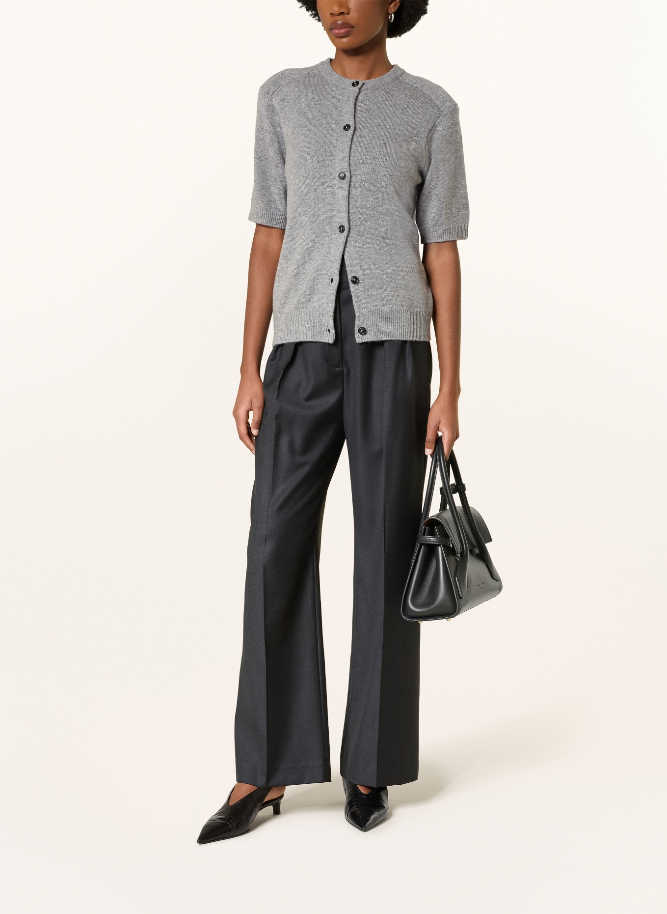 LOULOU DE SAISON Strickjacke JODI aus Cashmere: GRAU