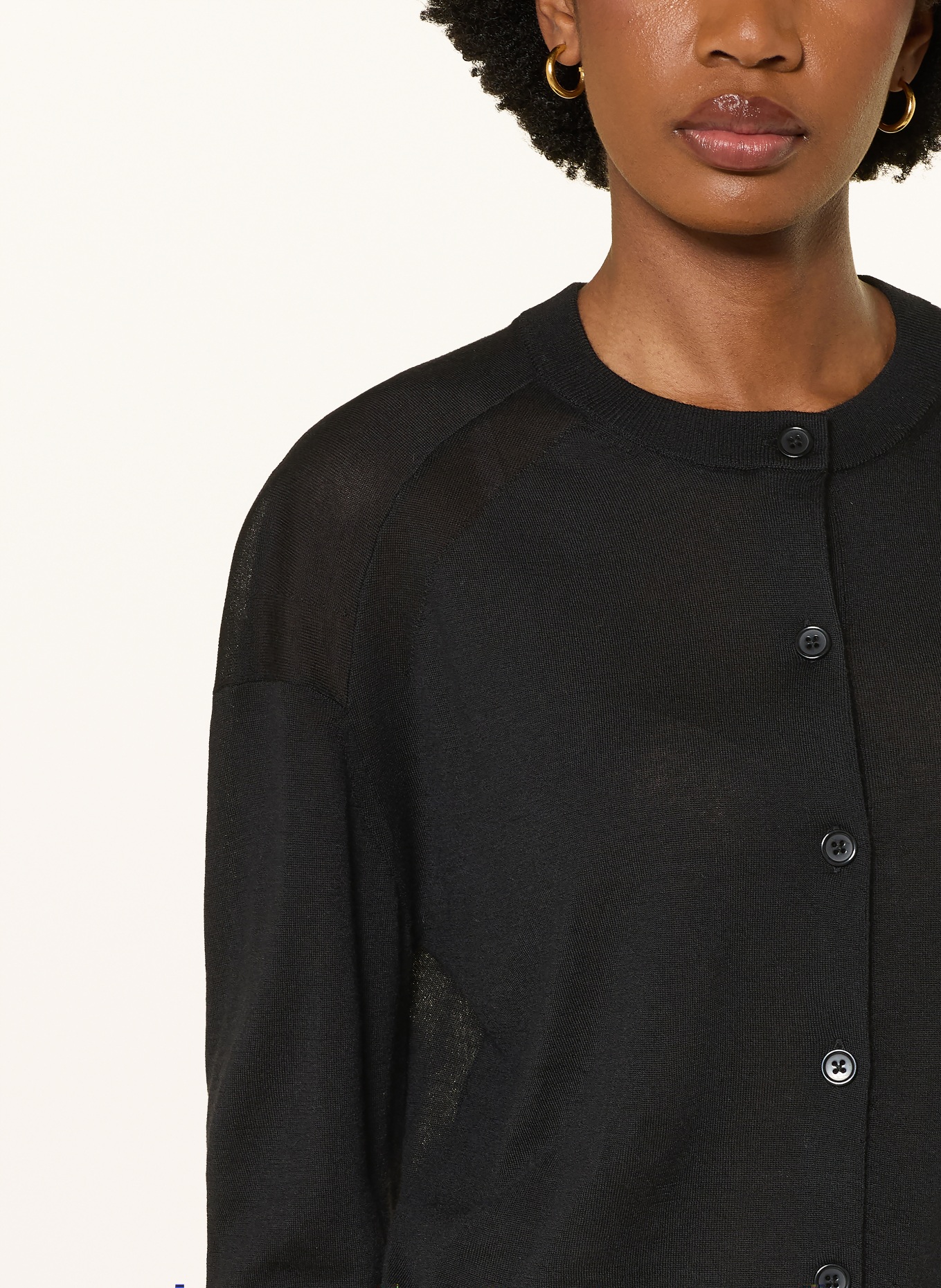 LOULOU DE SAISON Strickjacke KITA aus Cashmere: SCHWARZ