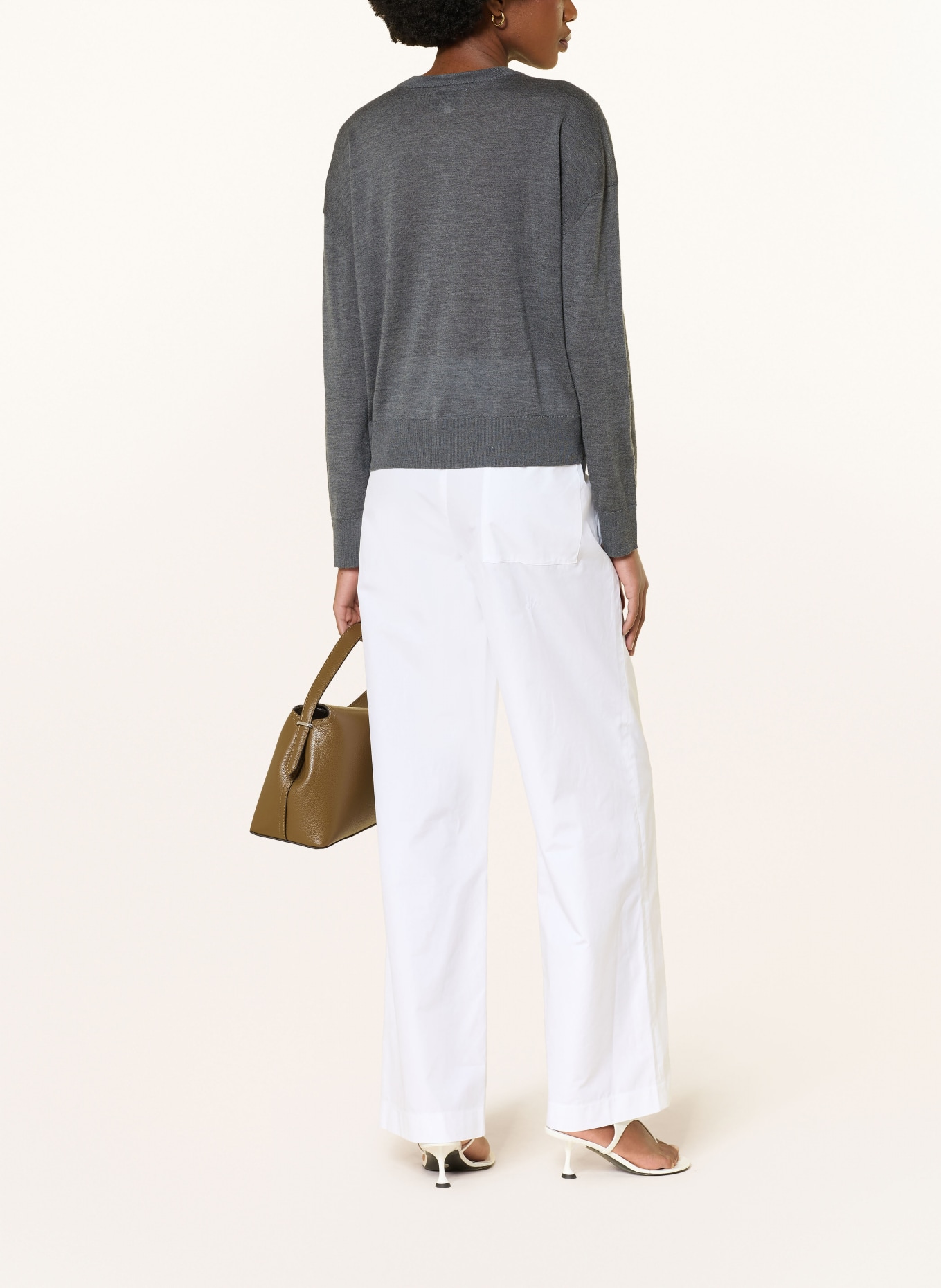 LOULOU DE SAISON Strickjacke KITA aus Cashmere: GRAU