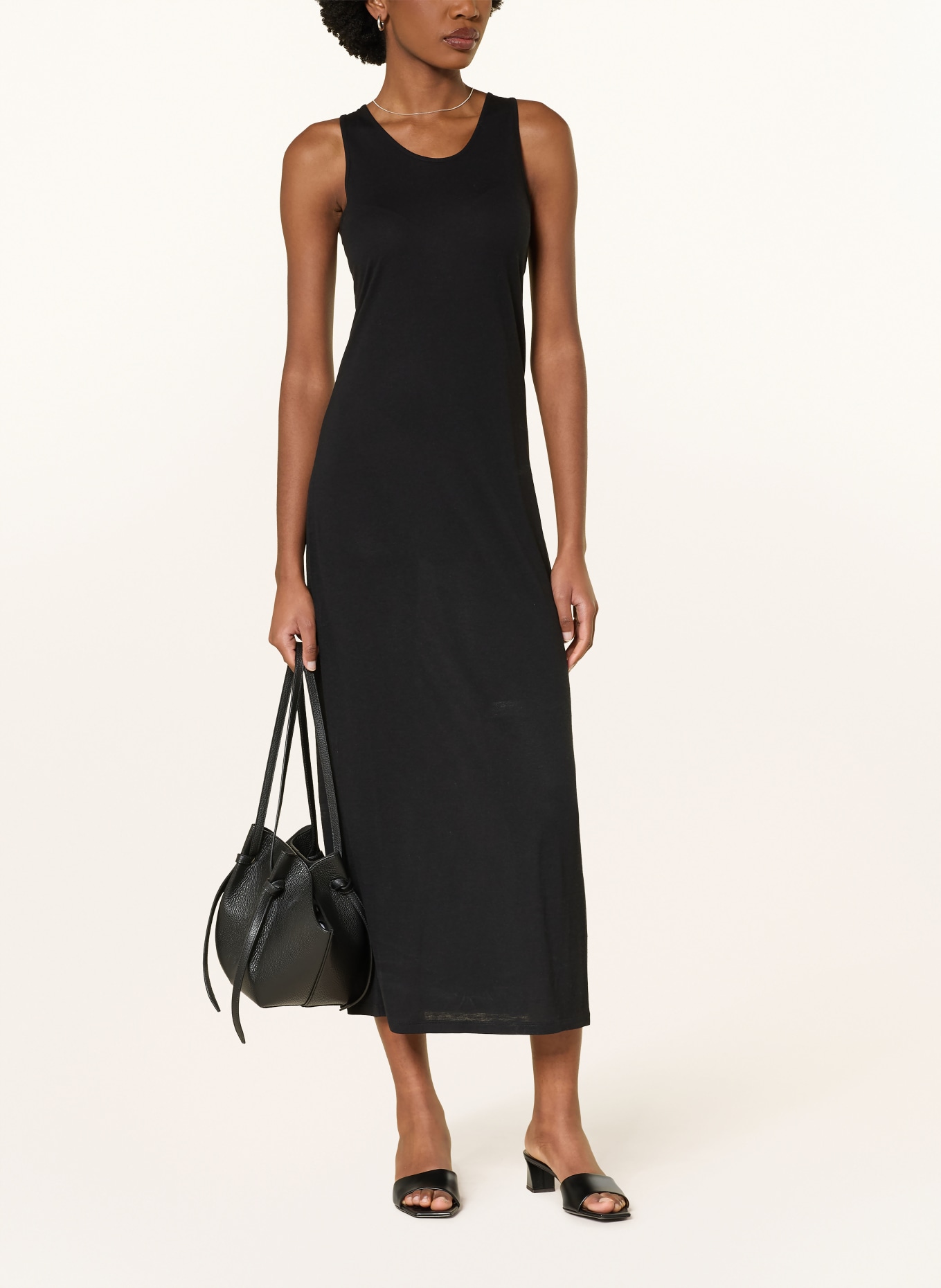 LOULOU DE SAISON Jersey jurk MYRON: ZWART