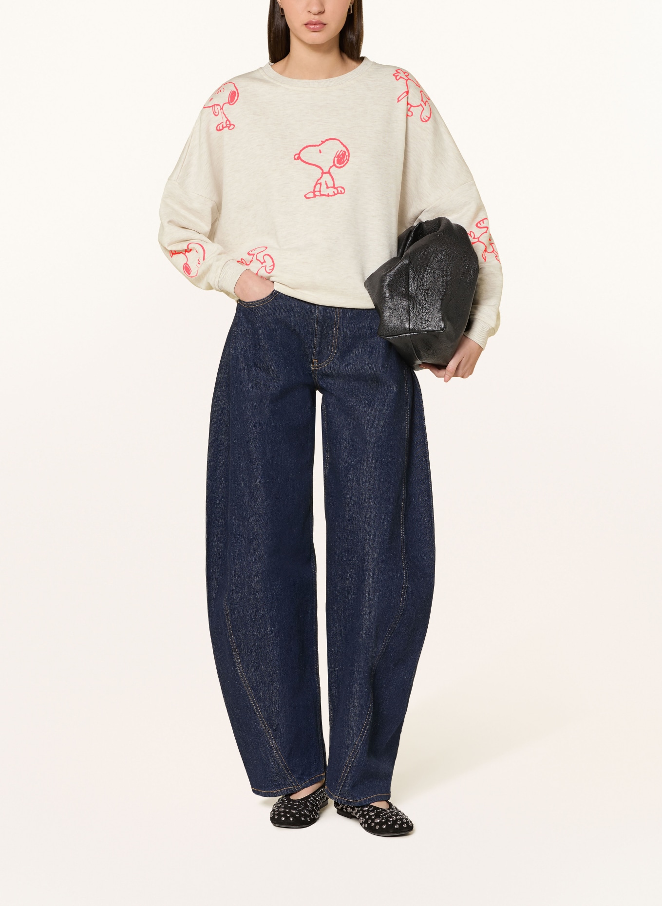 CODELLO sweatshirt: BEIGE / NEON RED