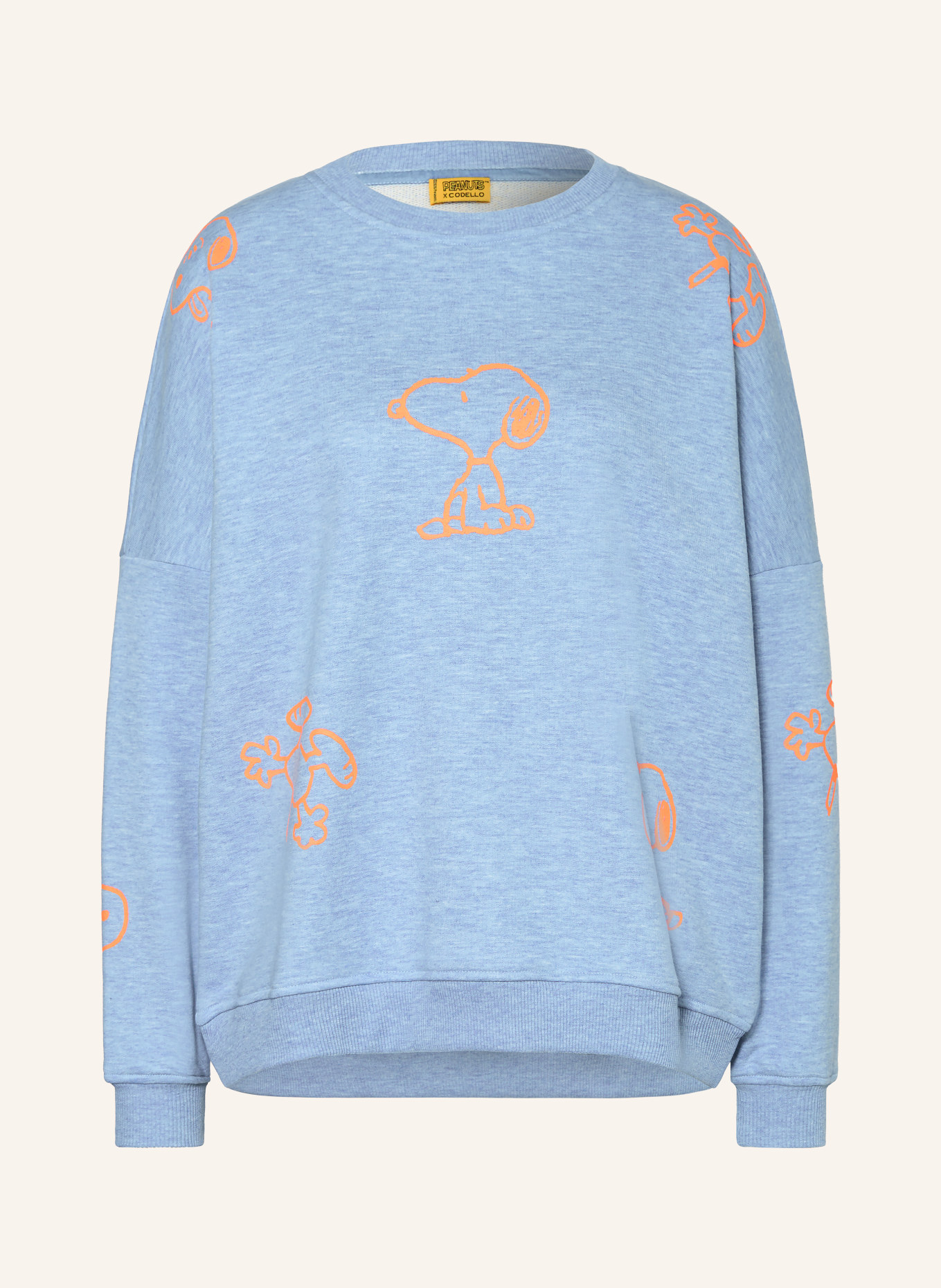 CODELLO sweatshirt: LIGHT BLUE / NEON ORANGE