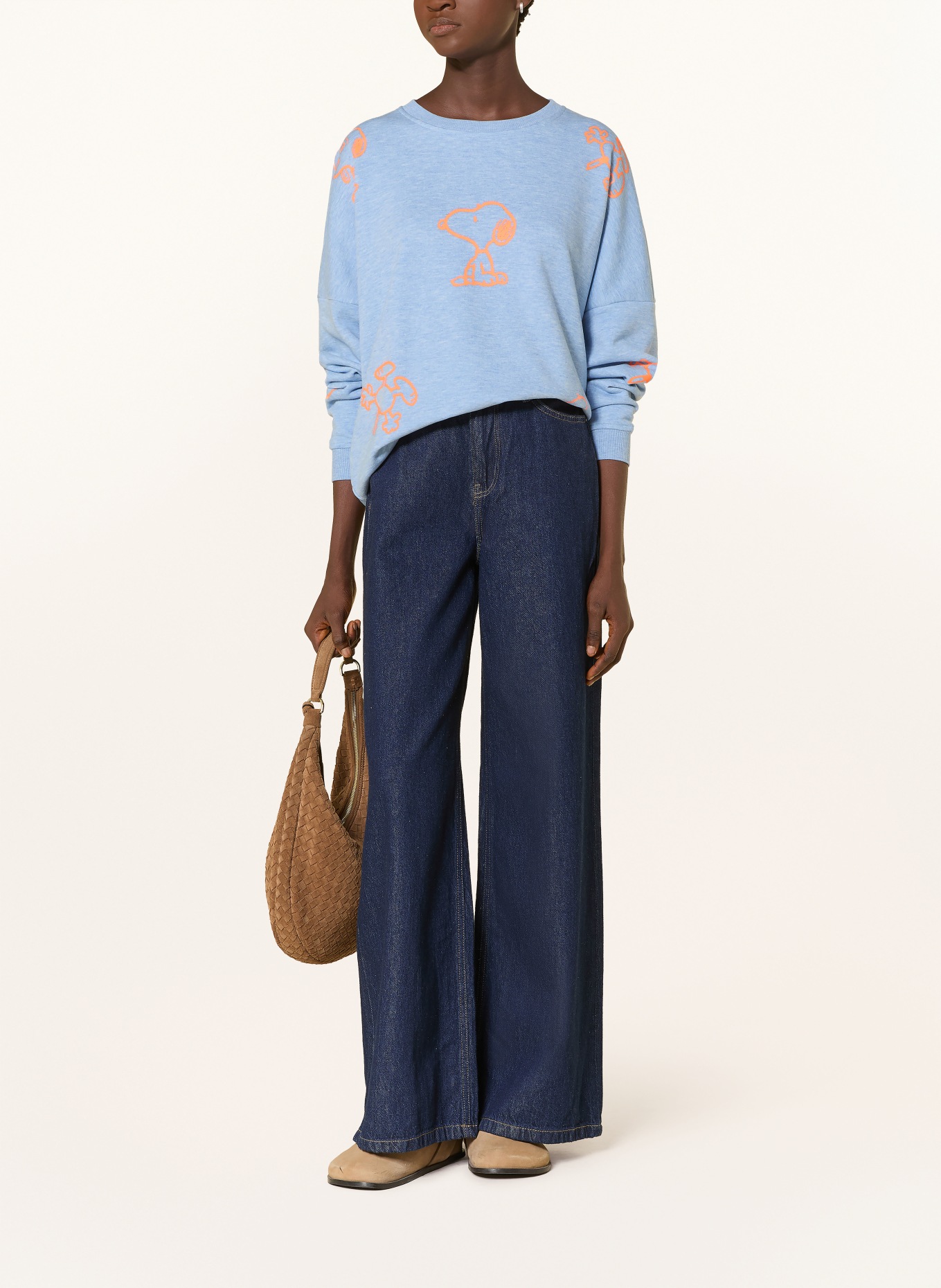 CODELLO sweatshirt: LIGHT BLUE / NEON ORANGE