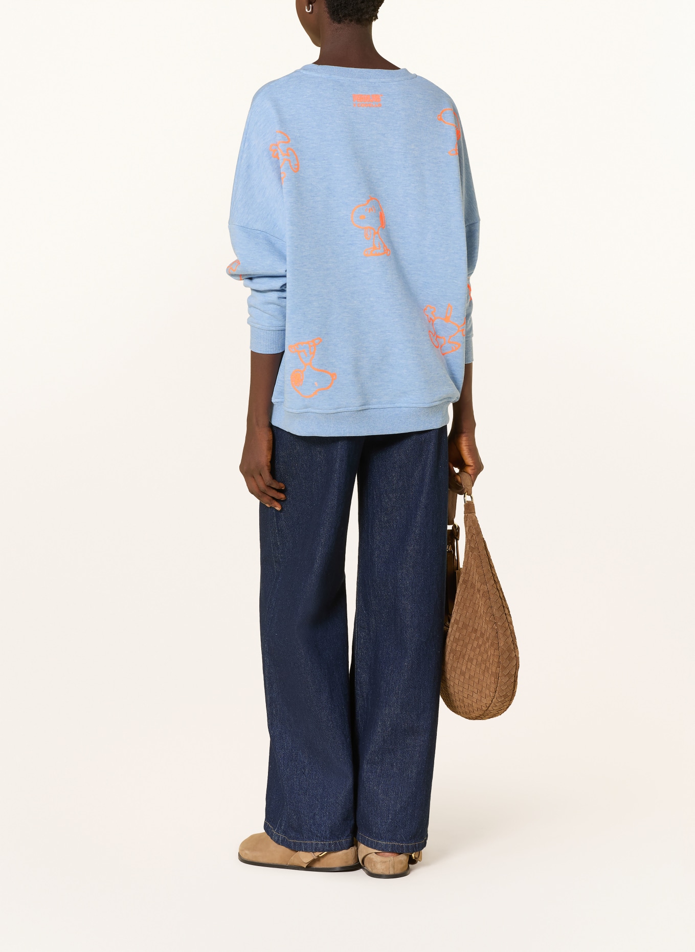 CODELLO sweatshirt: LIGHT BLUE / NEON ORANGE