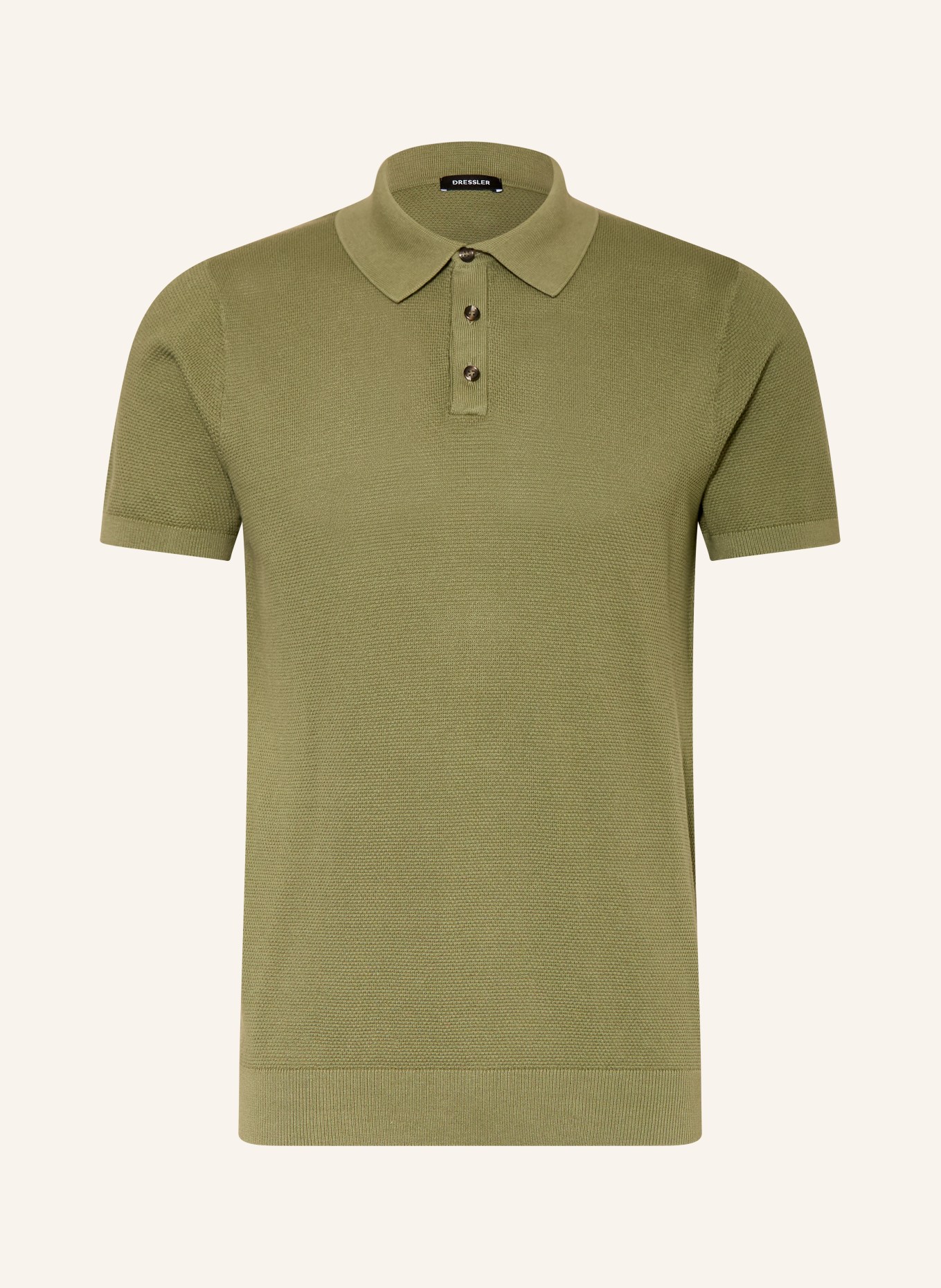 DRESSLER Strick-Poloshirt: OLIV