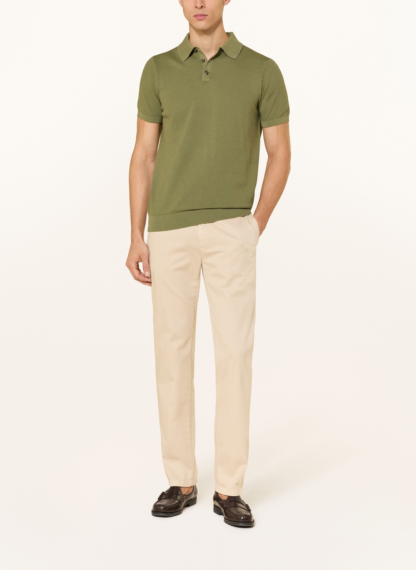 DRESSLER Strick-Poloshirt: OLIV