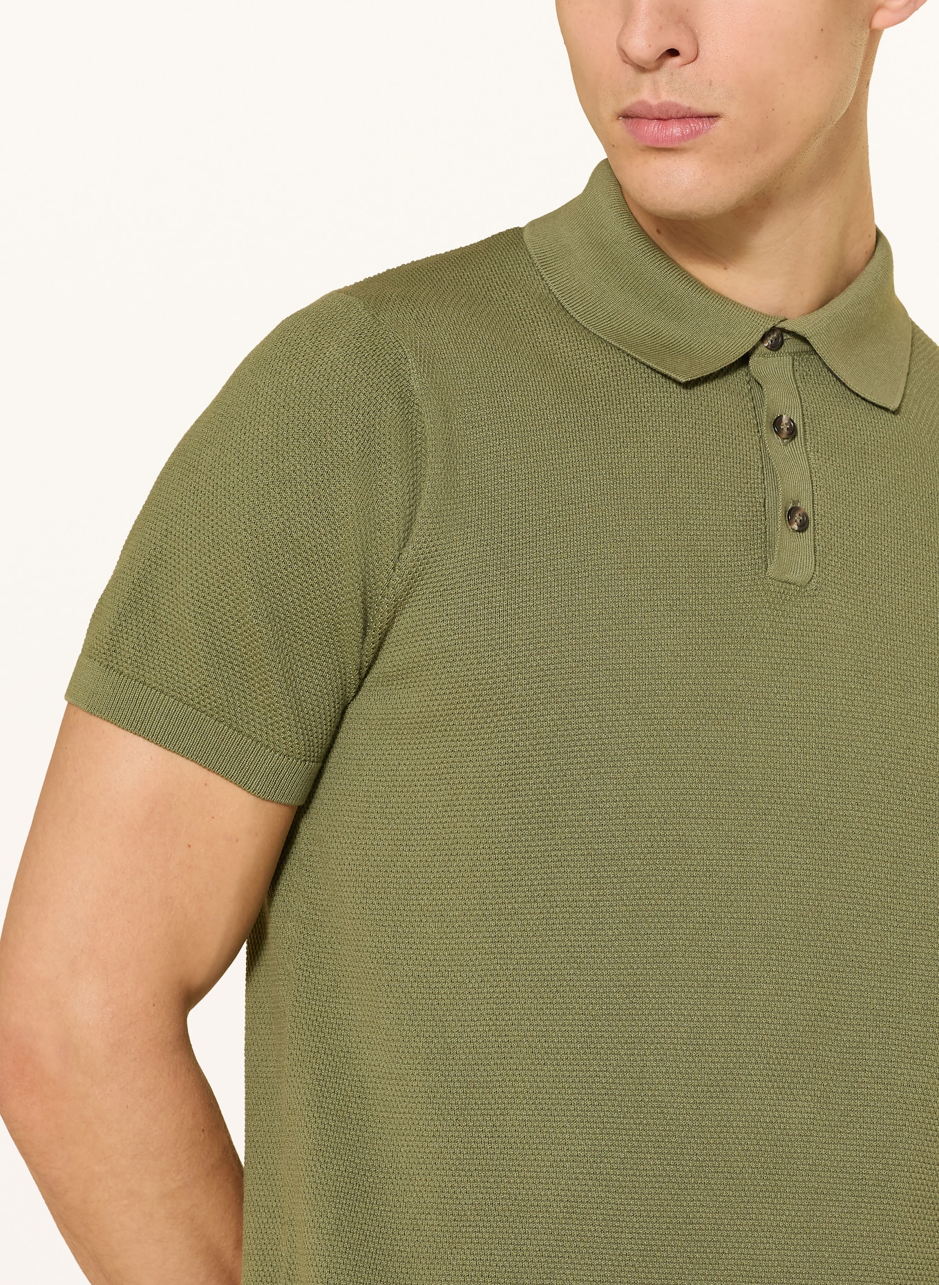 DRESSLER Strick-Poloshirt: OLIV