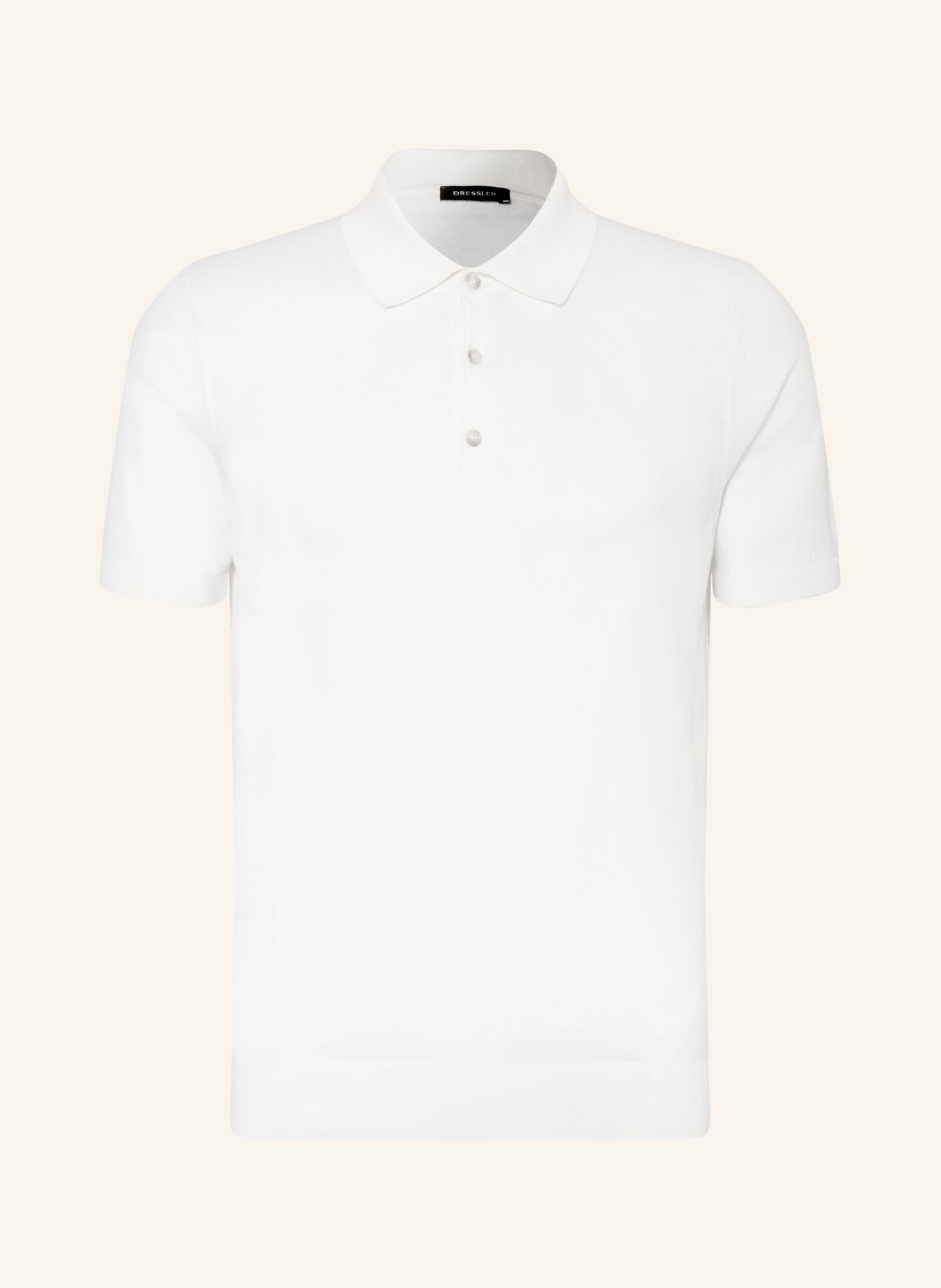 DRESSLER Strick-Poloshirt: WEISS