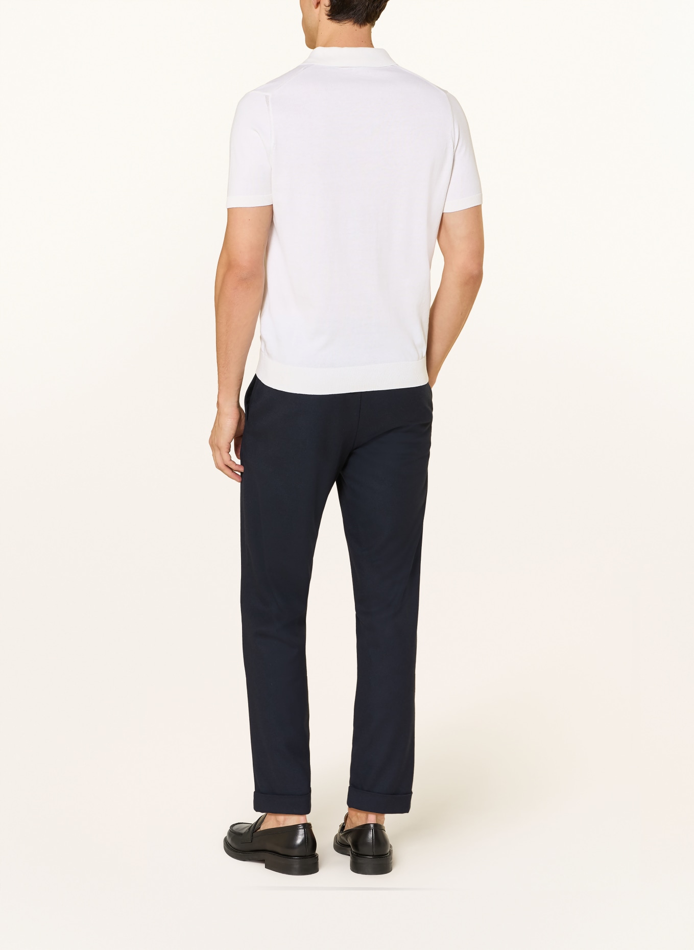 DRESSLER Strick-Poloshirt: WEISS