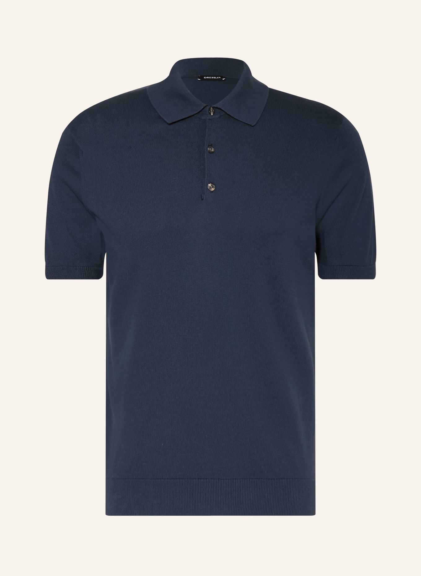 DRESSLER Strick-Poloshirt: DUNKELBLAU