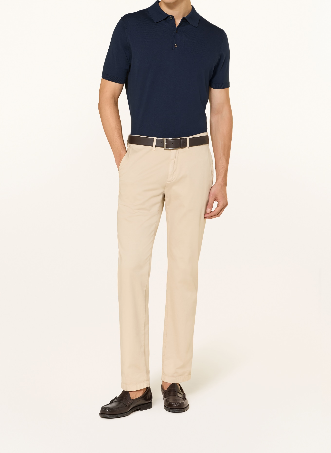 DRESSLER Strick-Poloshirt: DUNKELBLAU