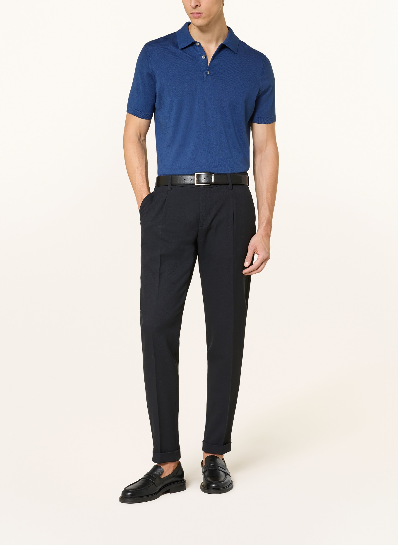 DRESSLER Strick-Poloshirt: BLAU