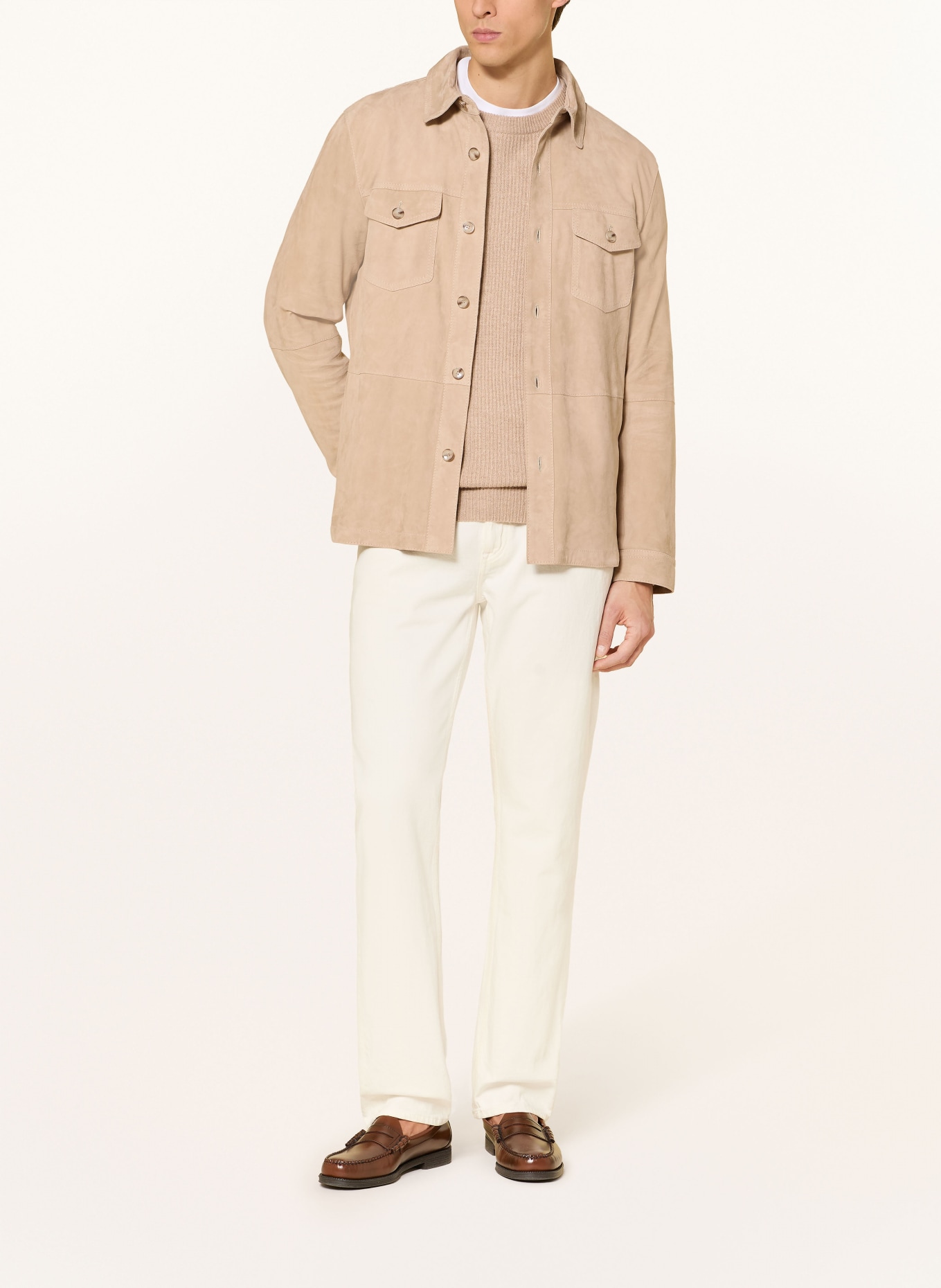 DRESSLER leren jas: BEIGE