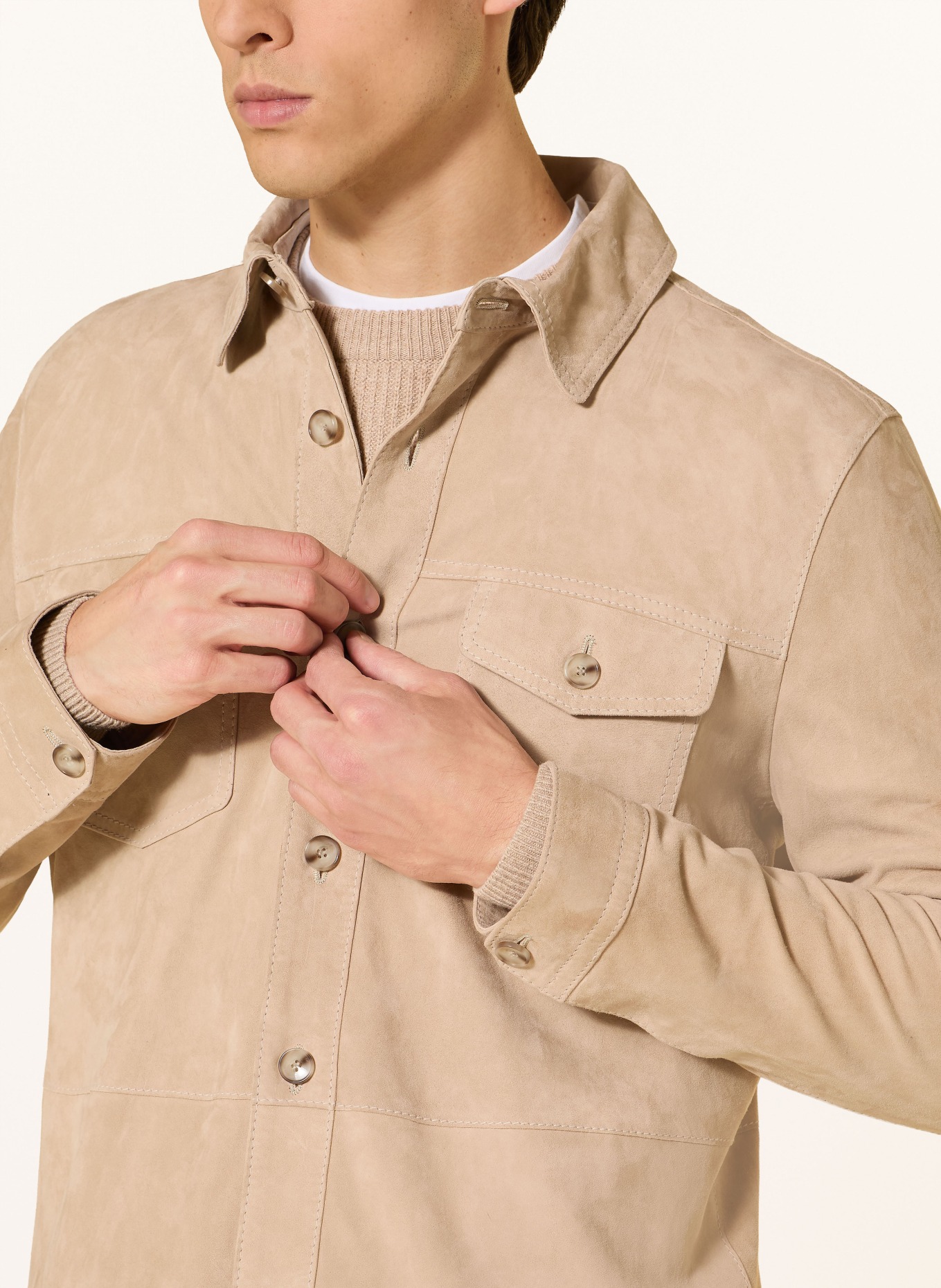 DRESSLER leren jas: BEIGE