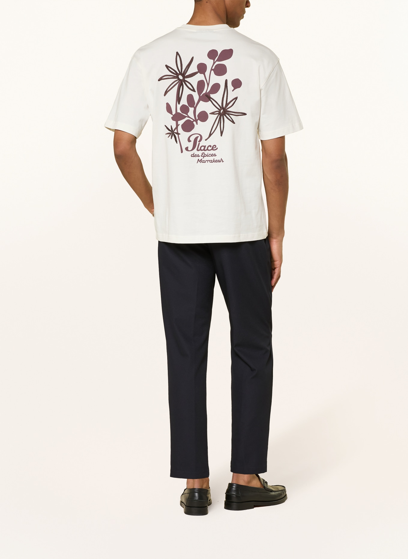 STRELLSON T-Shirt SKALU: ECRU / DUNKELBRAUN