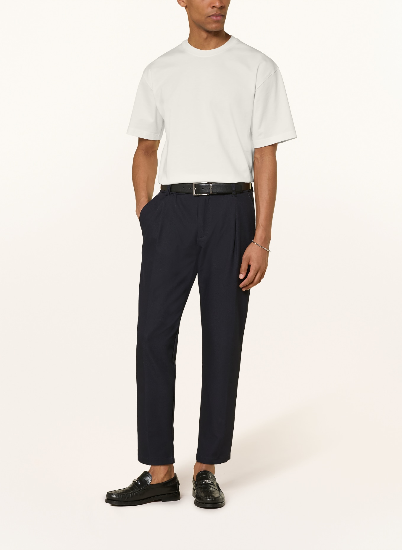 STRELLSON T-Shirt SKALU: ECRU / DUNKELBRAUN