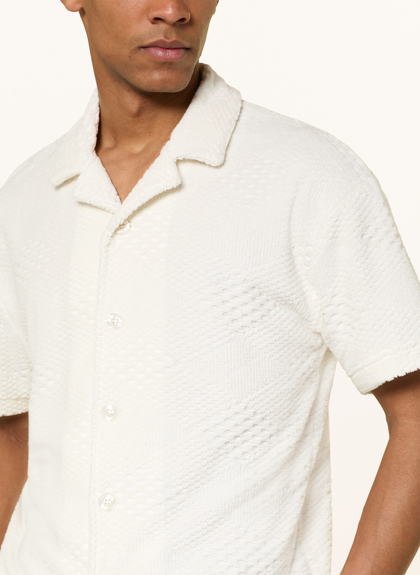 STRELLSON Resorthemd JOSEPH Regular Fit aus Frottee: WEISS