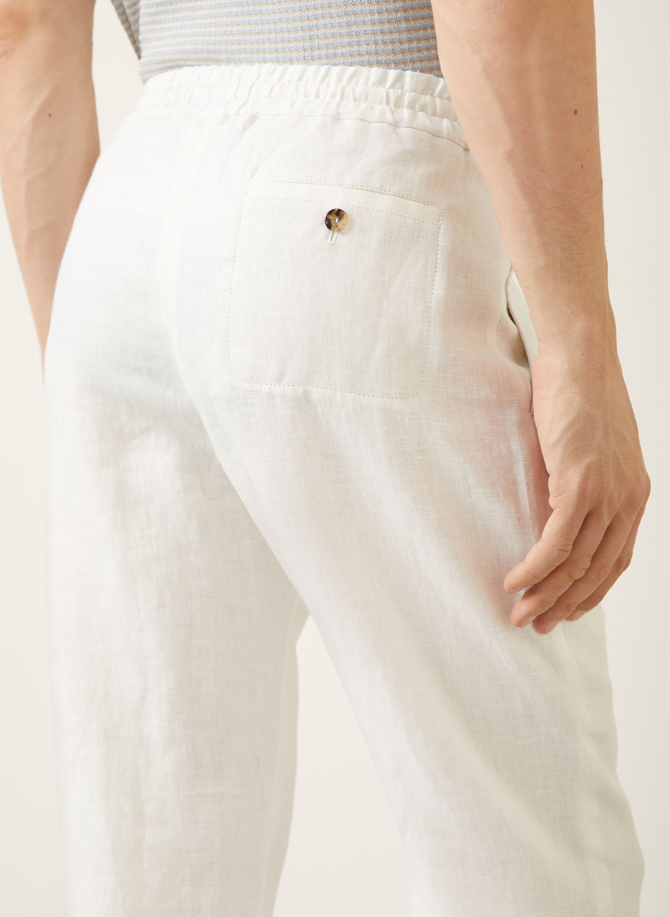 AGNONA Regular fit linen chino: WHITE