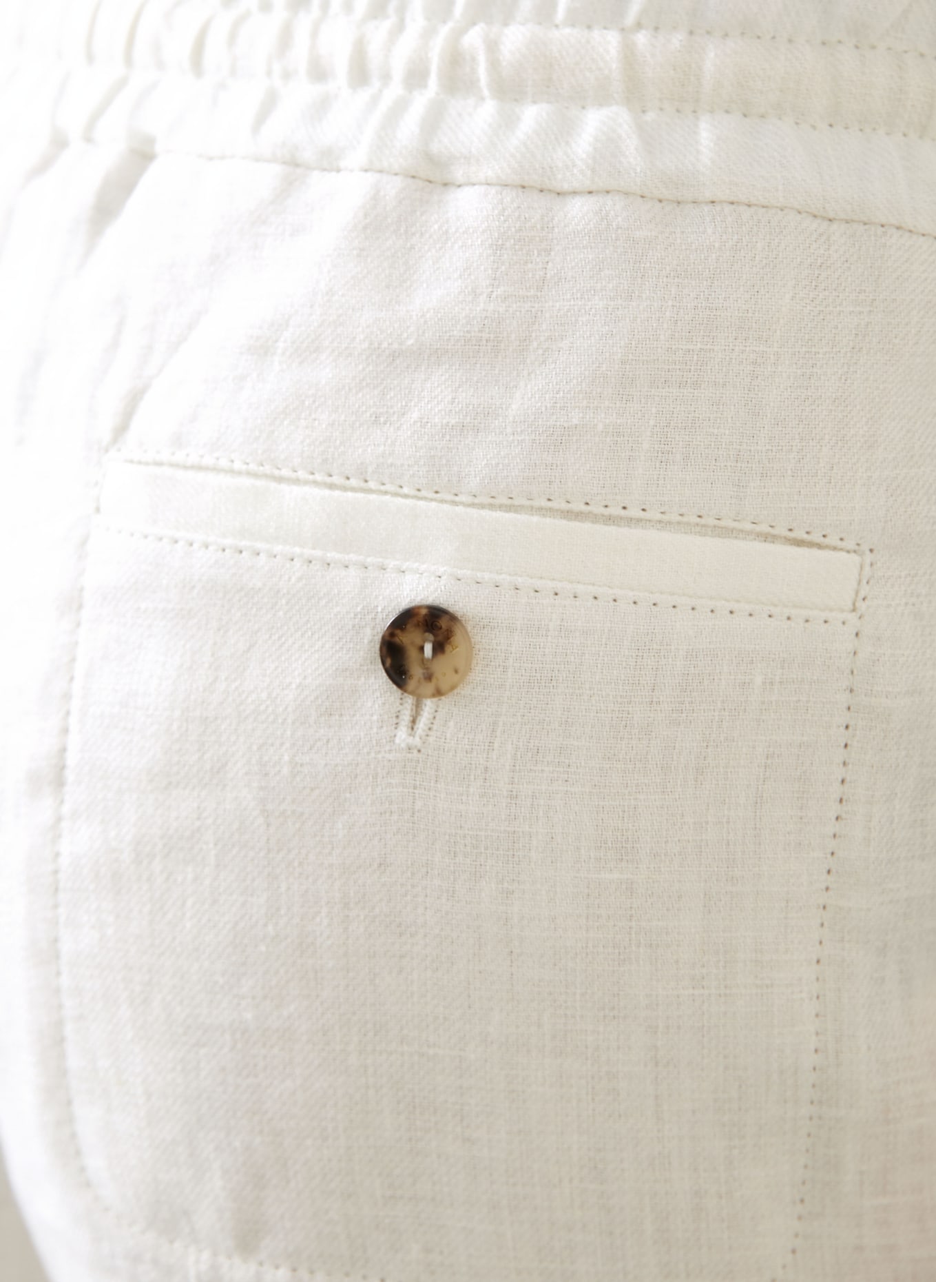 AGNONA Regular fit linen chino: WHITE