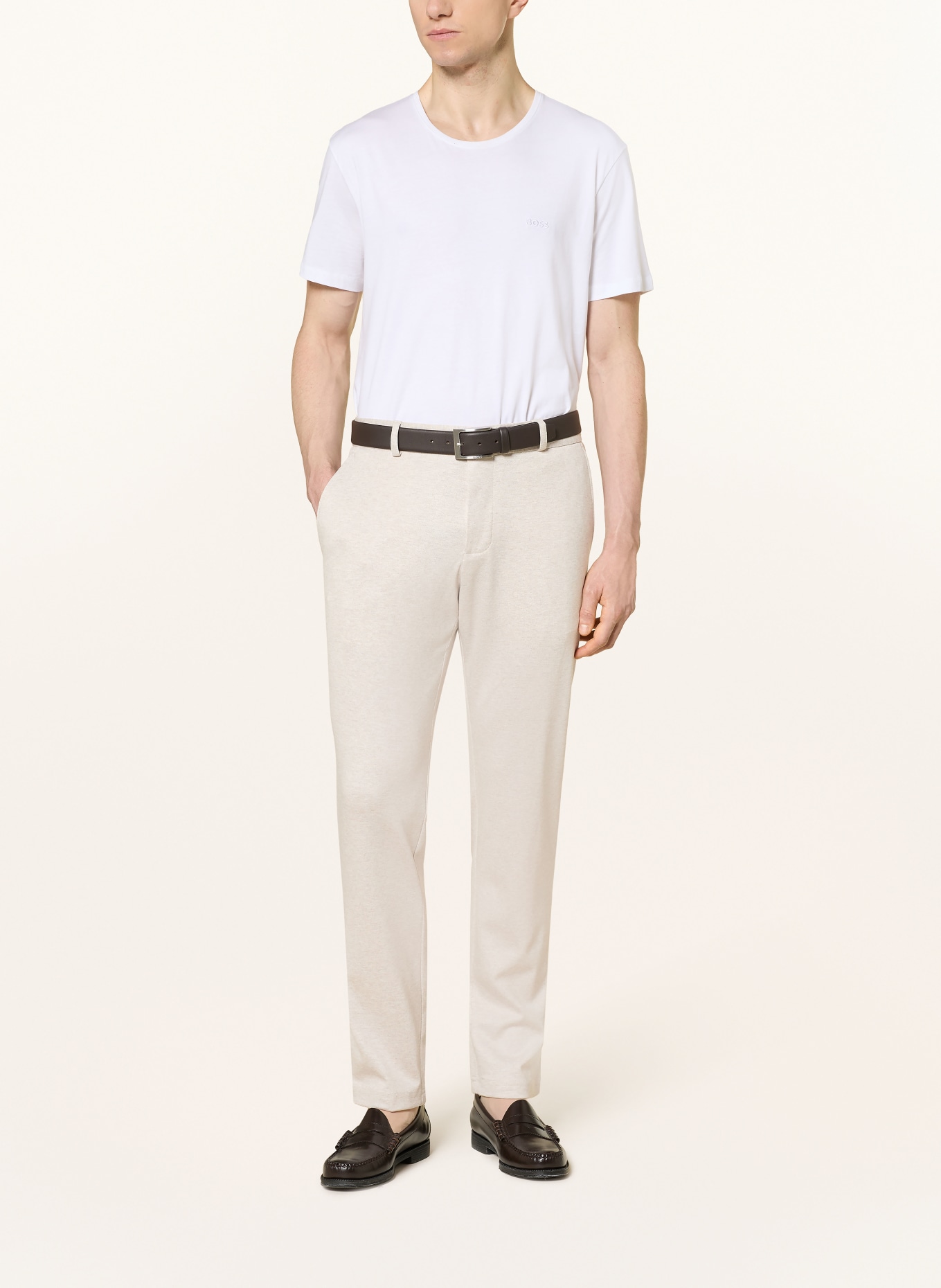 STRELLSON TIUS slim fit suit pants made of jersey: 279 Light Beige 279