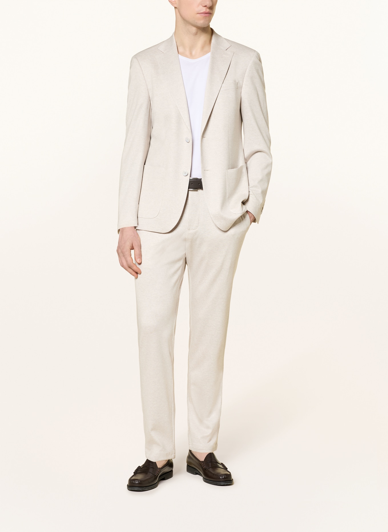STRELLSON ARNDT slim fit suit jacket made from jersey: 279 Light Beige 279