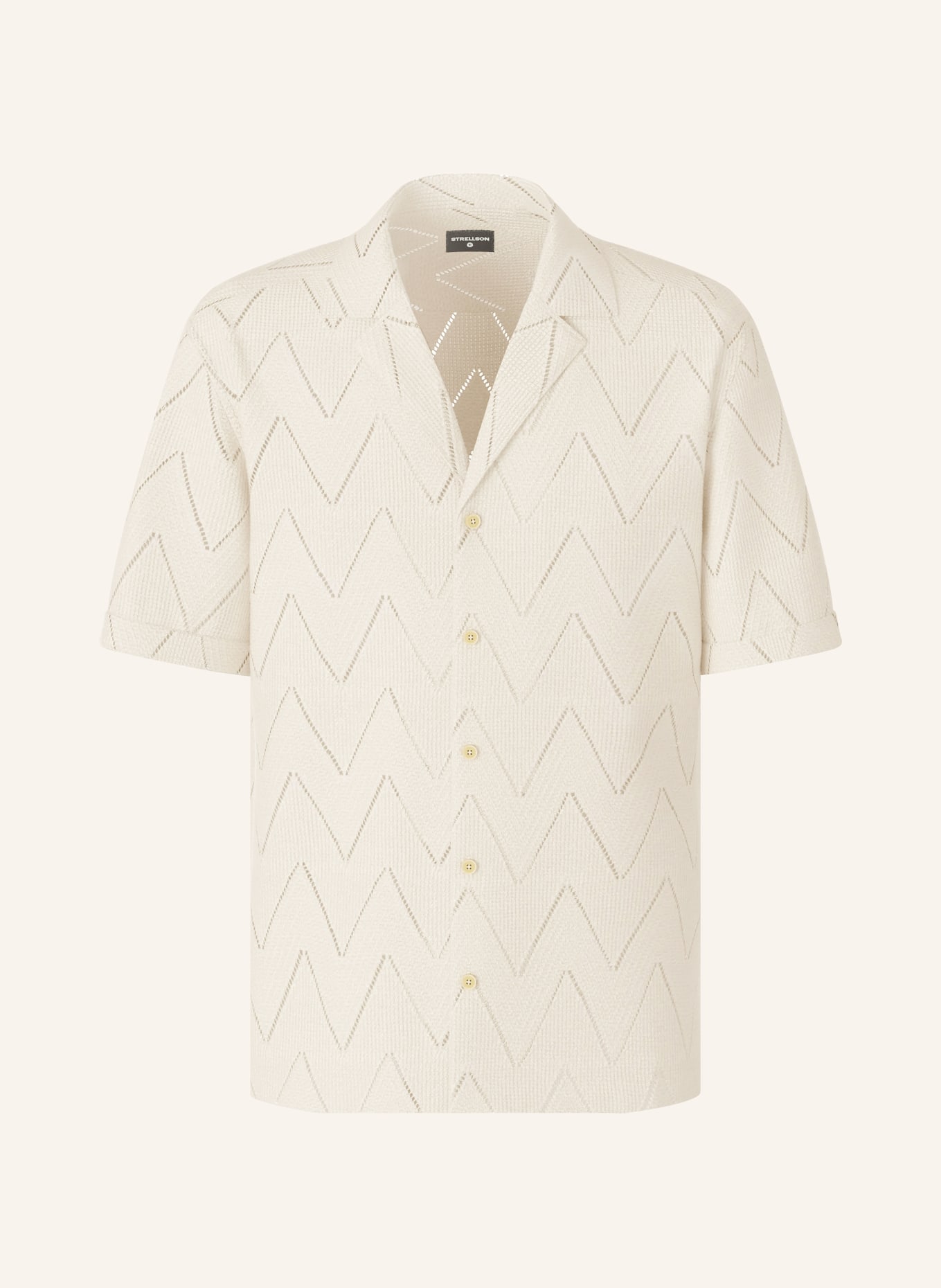 STRELLSON Strick-Resorthemd CLINT Regular Fit: CREME