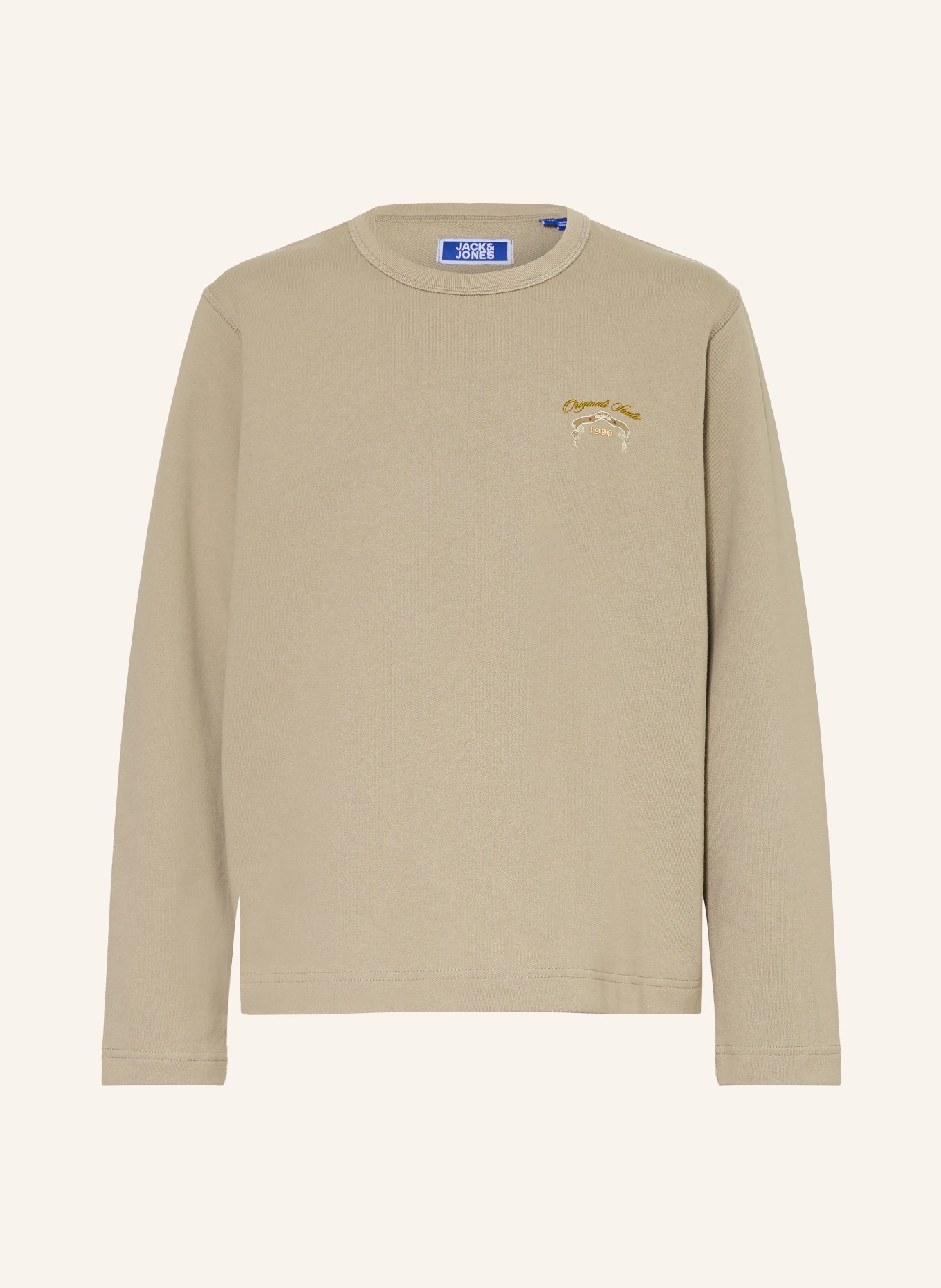 JACK&JONES Sweatshirt: BEIGE / GRÜN / SCHWARZ