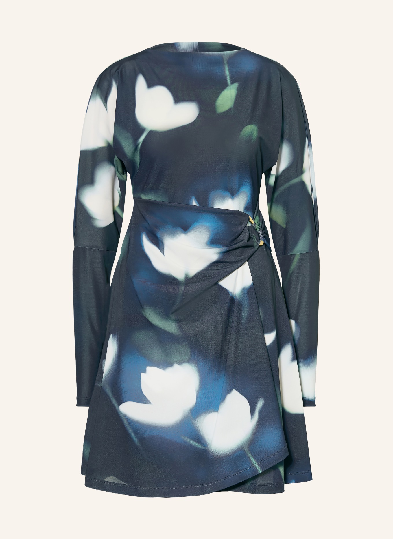 TED BAKER TAIRIEE wrap-style dress: TEAL / LIGHT GREEN / WHITE