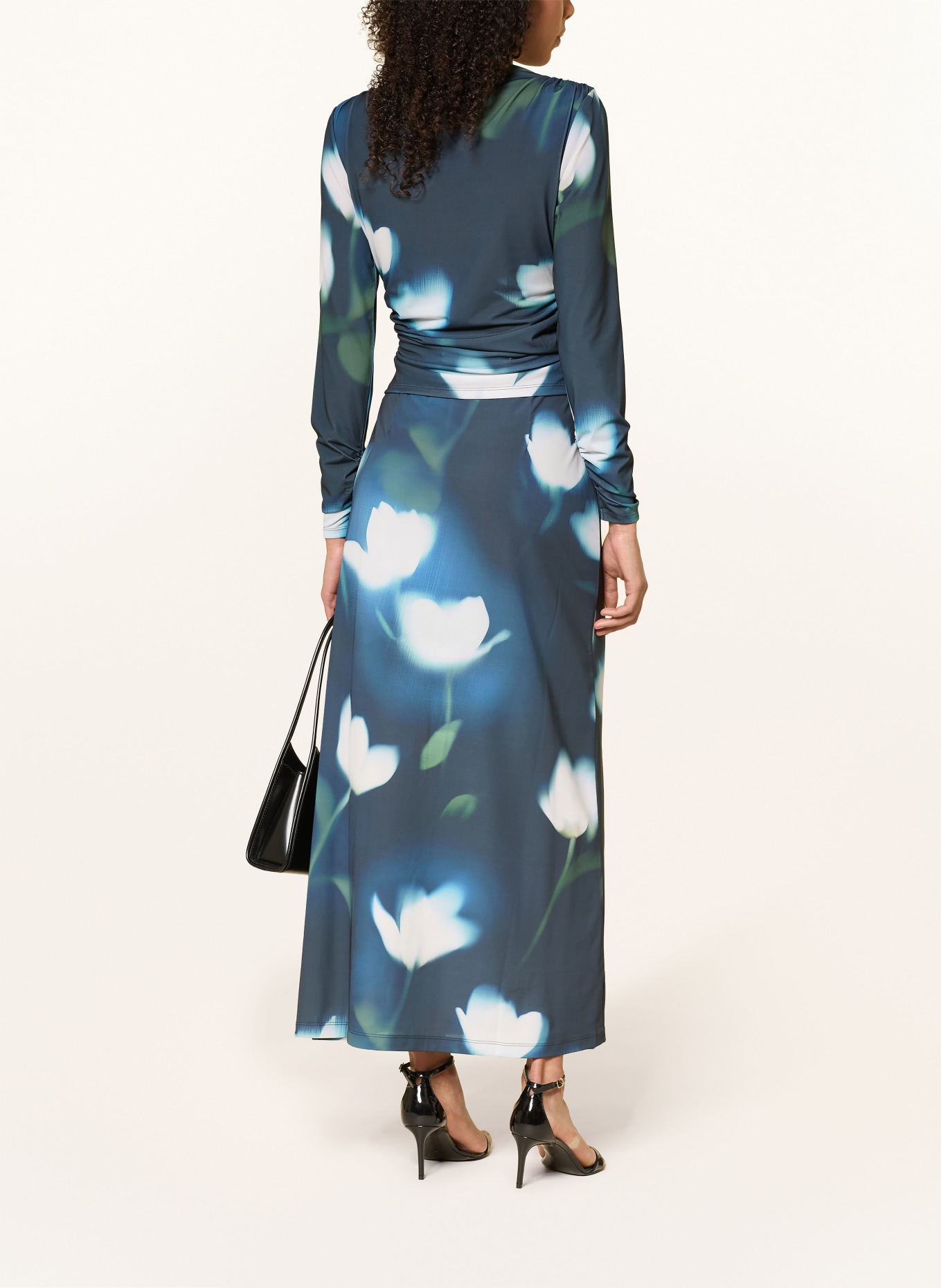 TED BAKER TURALA blouse shirt with cut-out: TEAL / LIGHT GREEN / WHITE