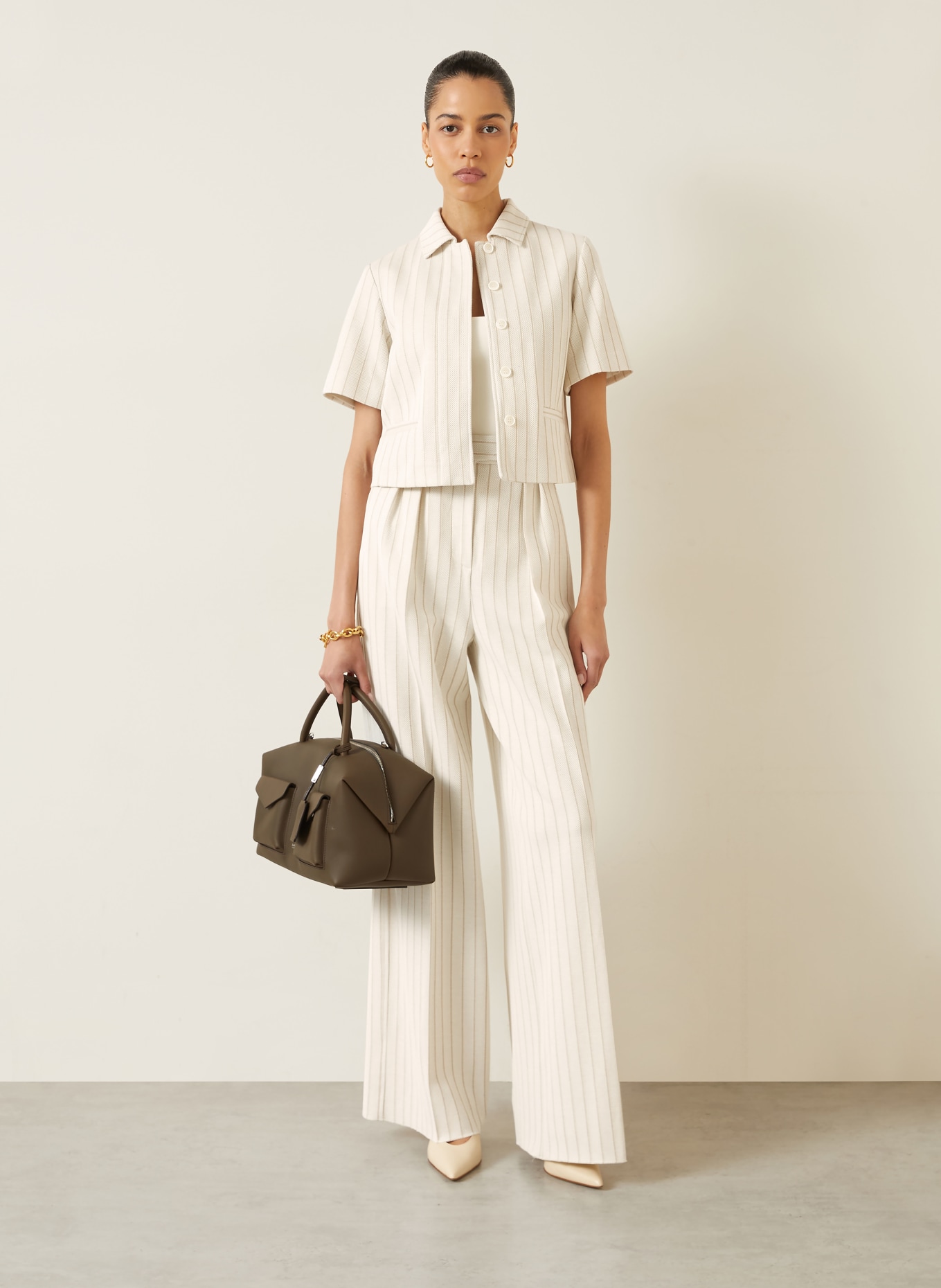 Max Mara Kastenjacke ANGIO: WEISS / TAUPE