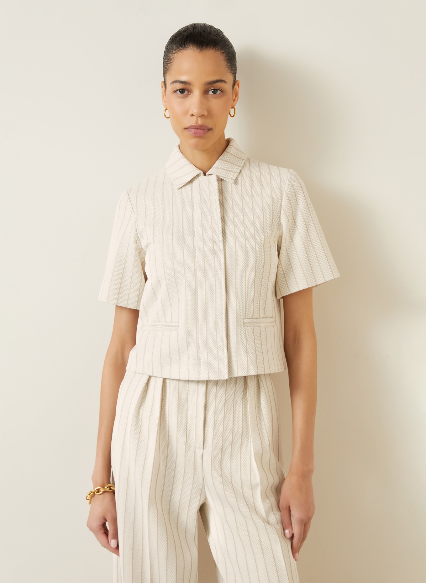 Max Mara Kastenjacke ANGIO: WEISS / TAUPE