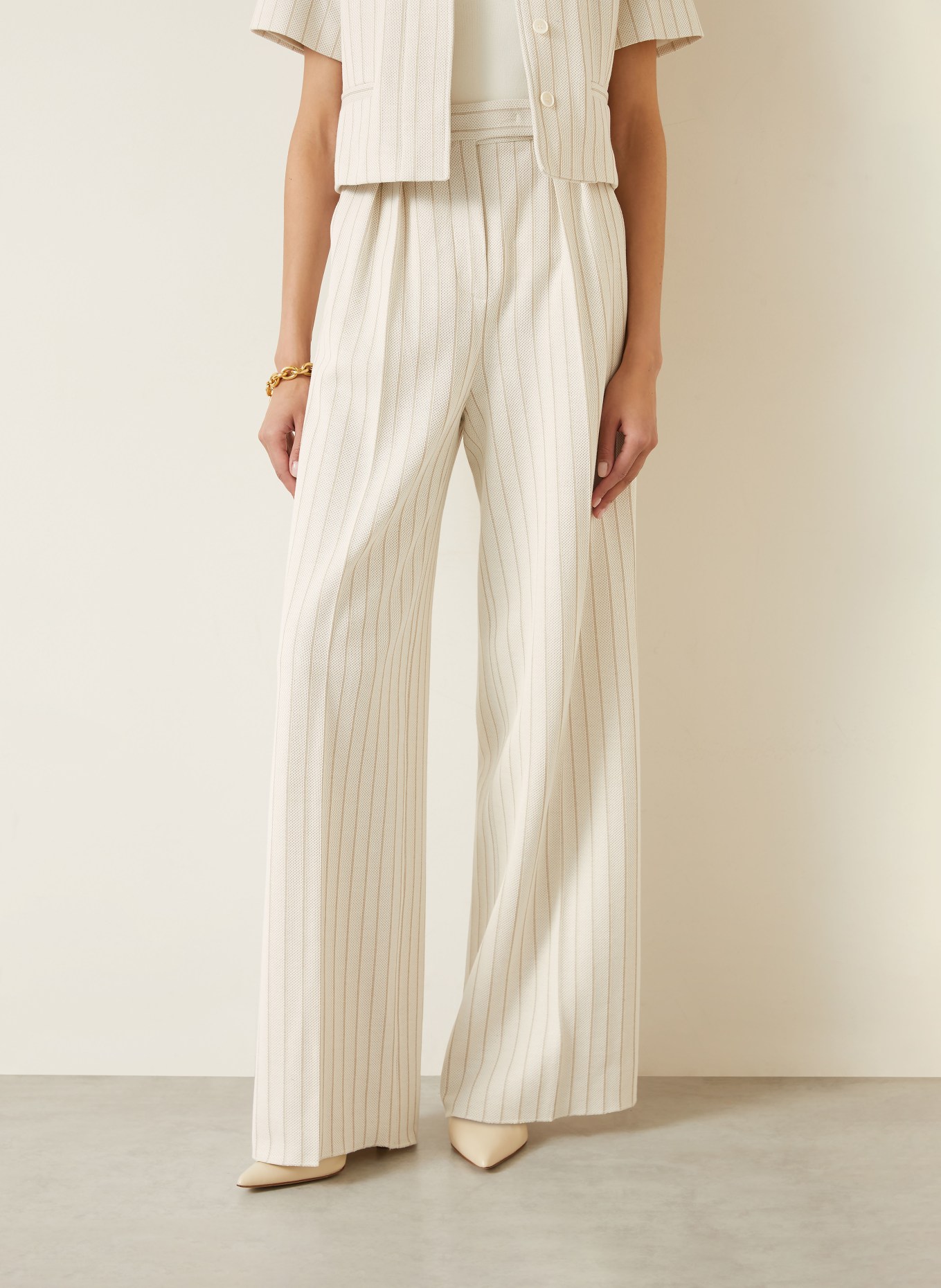 Max Mara Marlenehose OSSO: WEISS / TAUPE