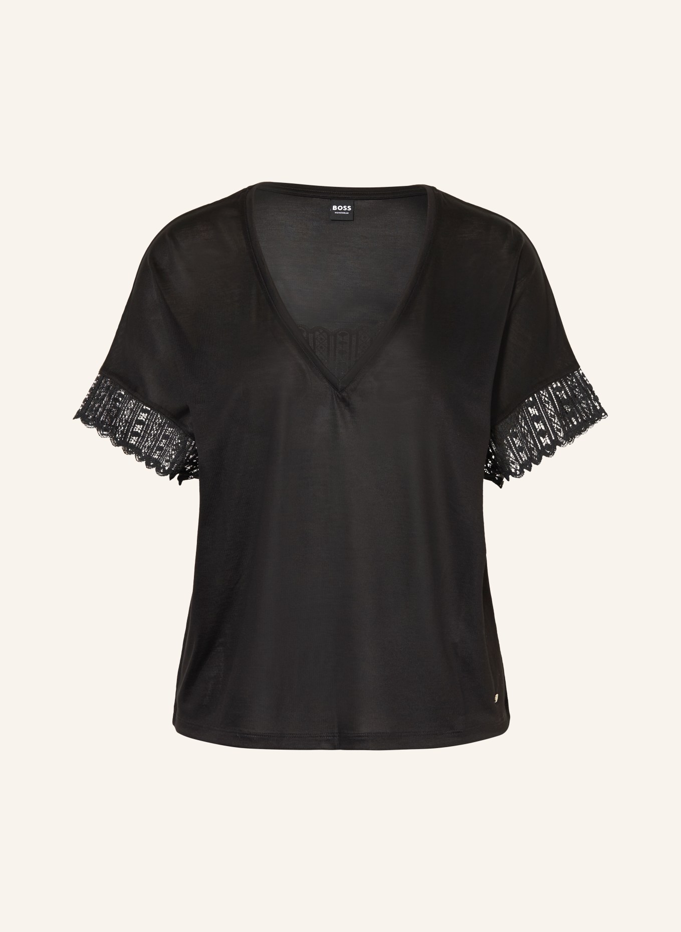 BOSS Top do spania GUIPURE: CZARNY