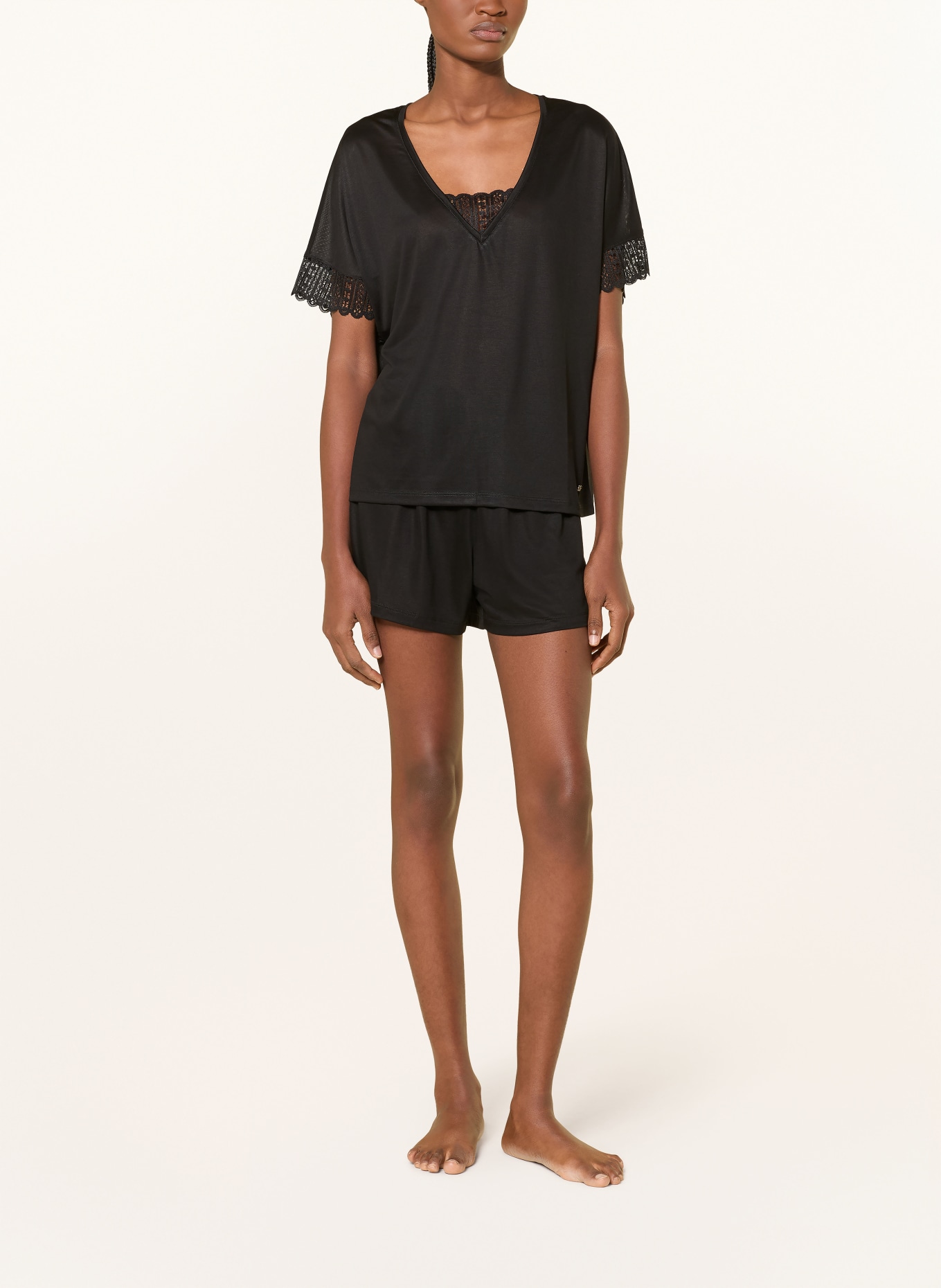 BOSS Top do spania GUIPURE: CZARNY