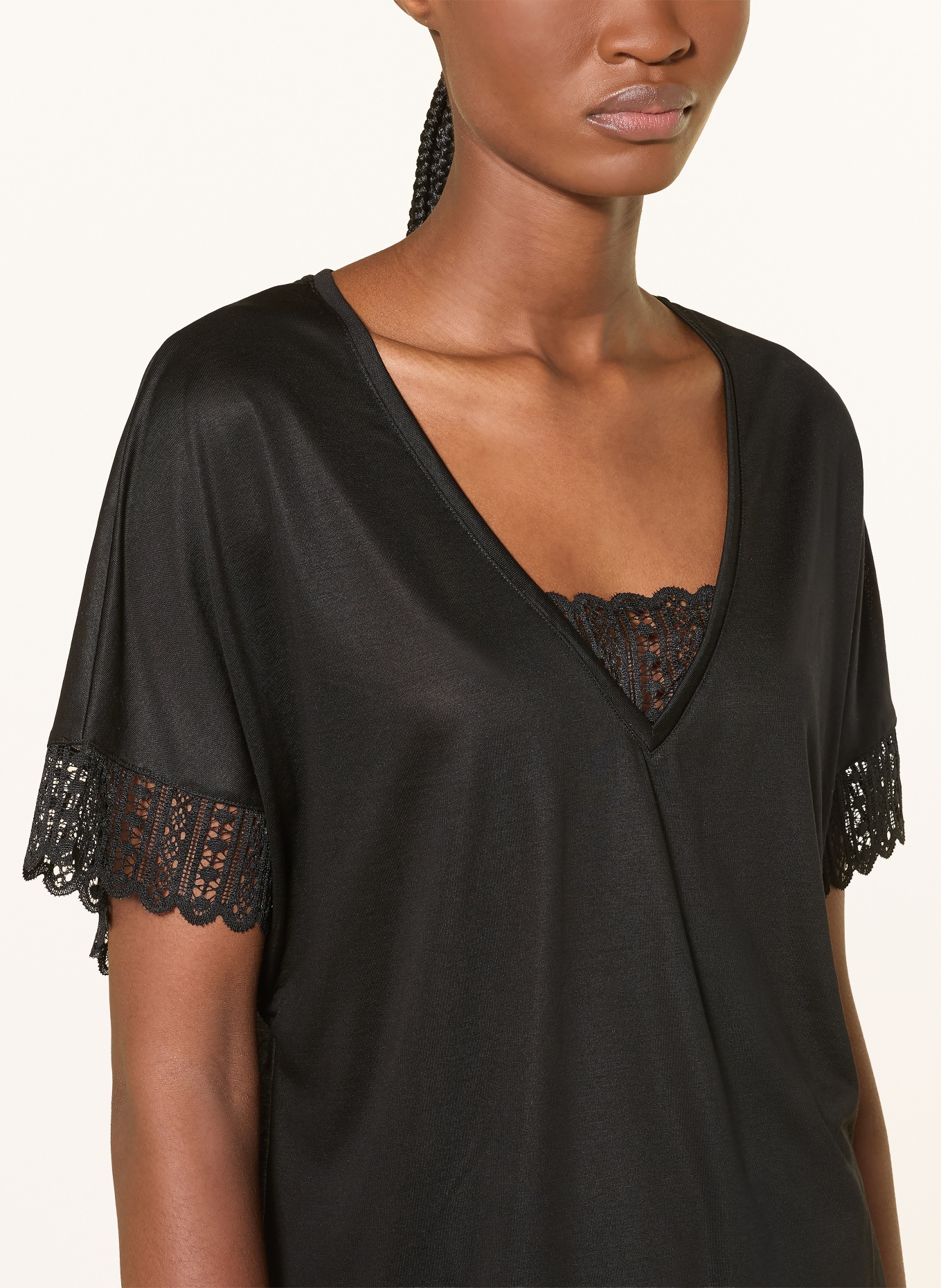 BOSS Top do spania GUIPURE: CZARNY