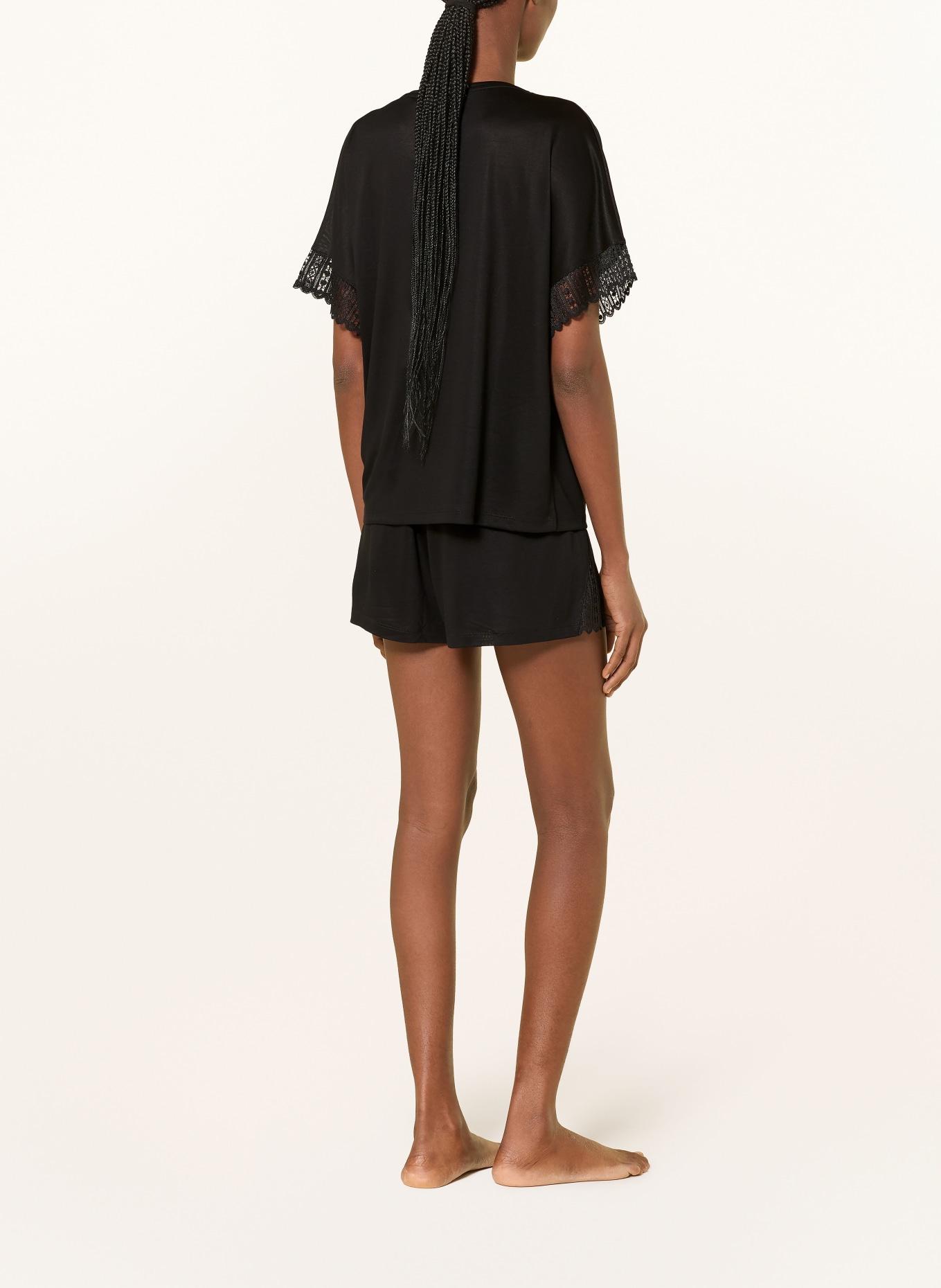 BOSS Szorty do spania GUIPURE: CZARNY