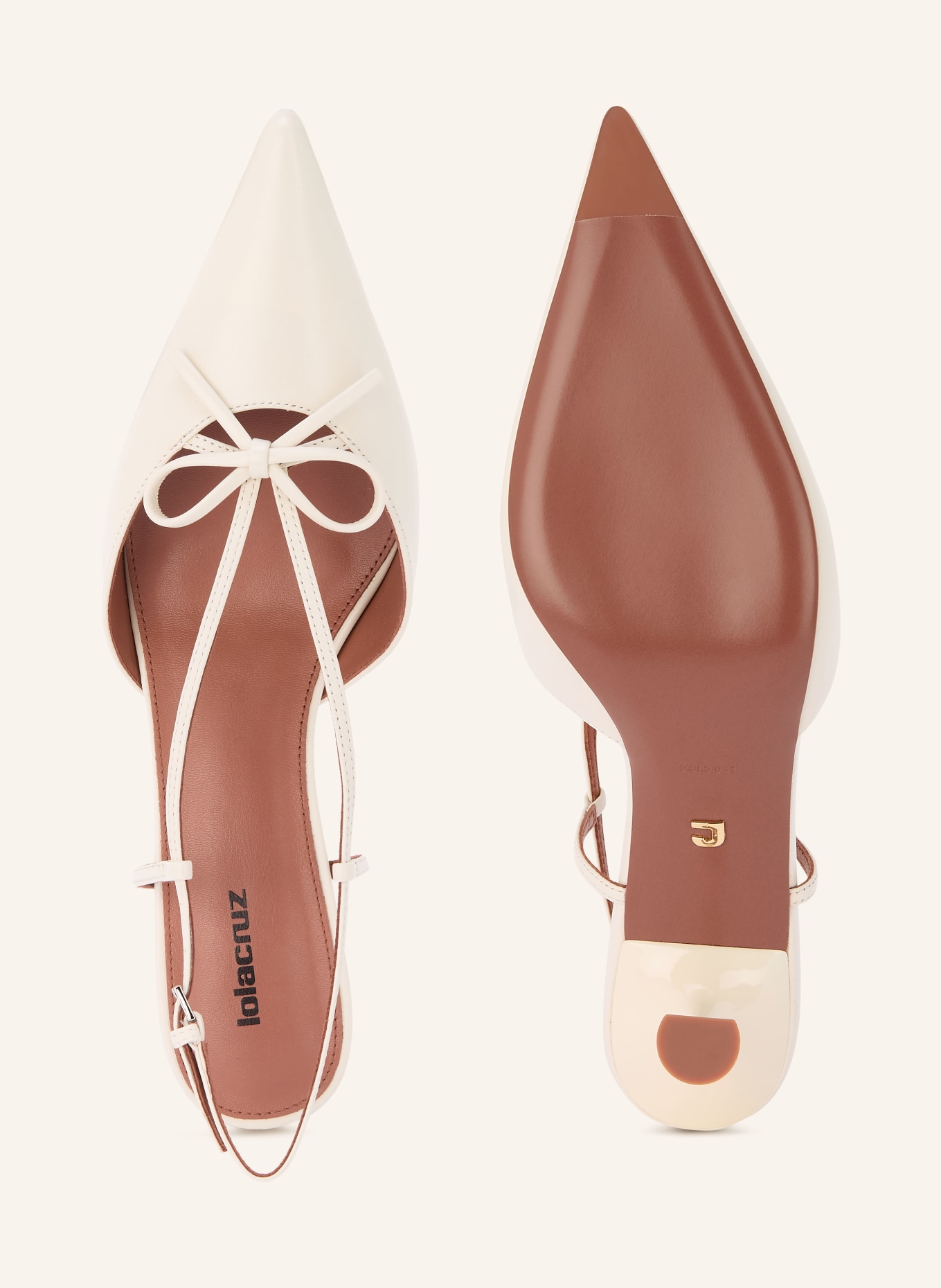 Lola Cruz Slingpumps AUDREY: CREME / BRAUN
