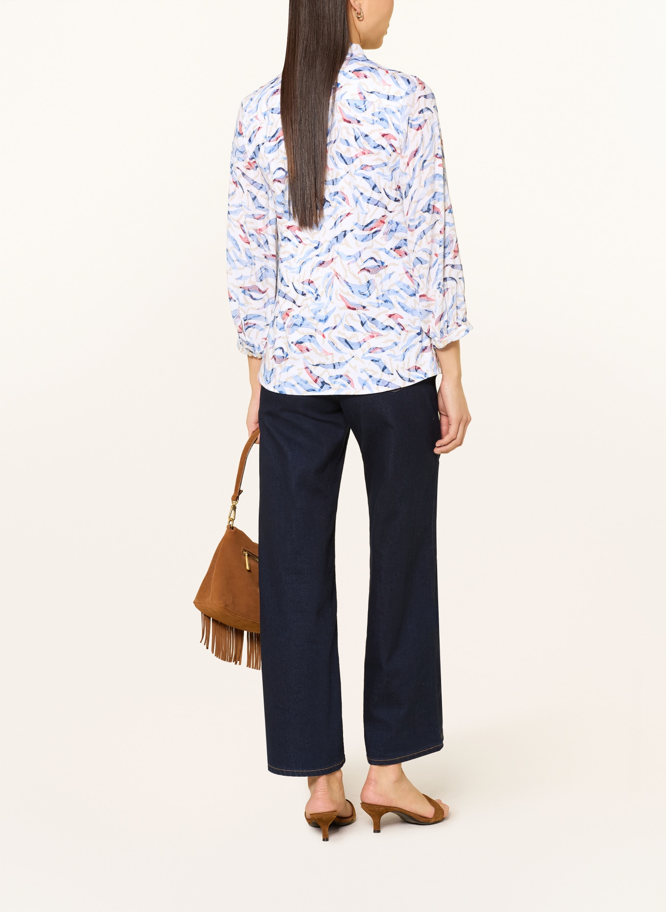 DESOTO Hemdbluse PIA mit 3/4-Arm: WEISS / ROT / BLAU