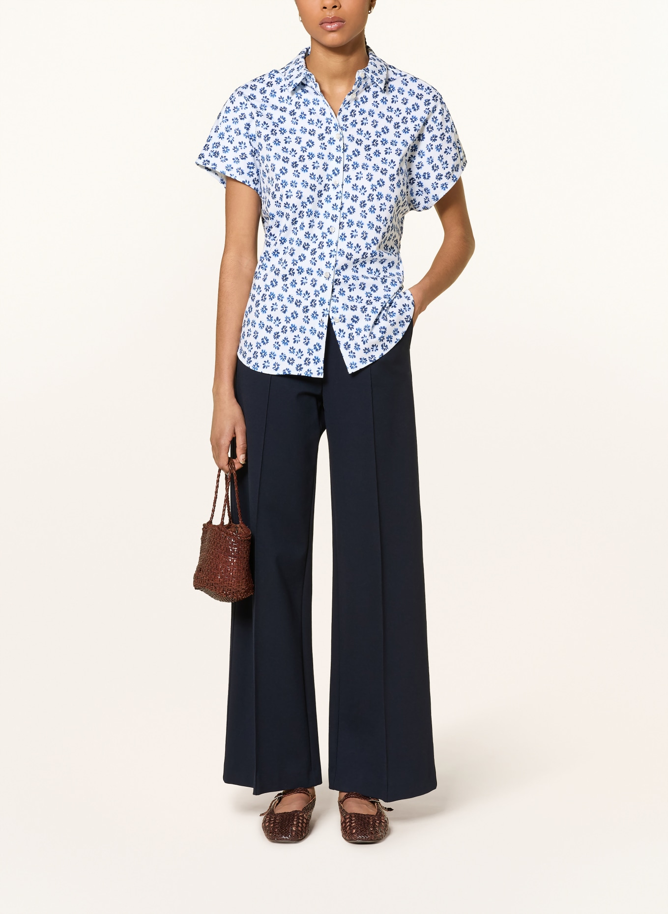 DESOTO Hemdbluse FLORINE: WEISS / BLAU