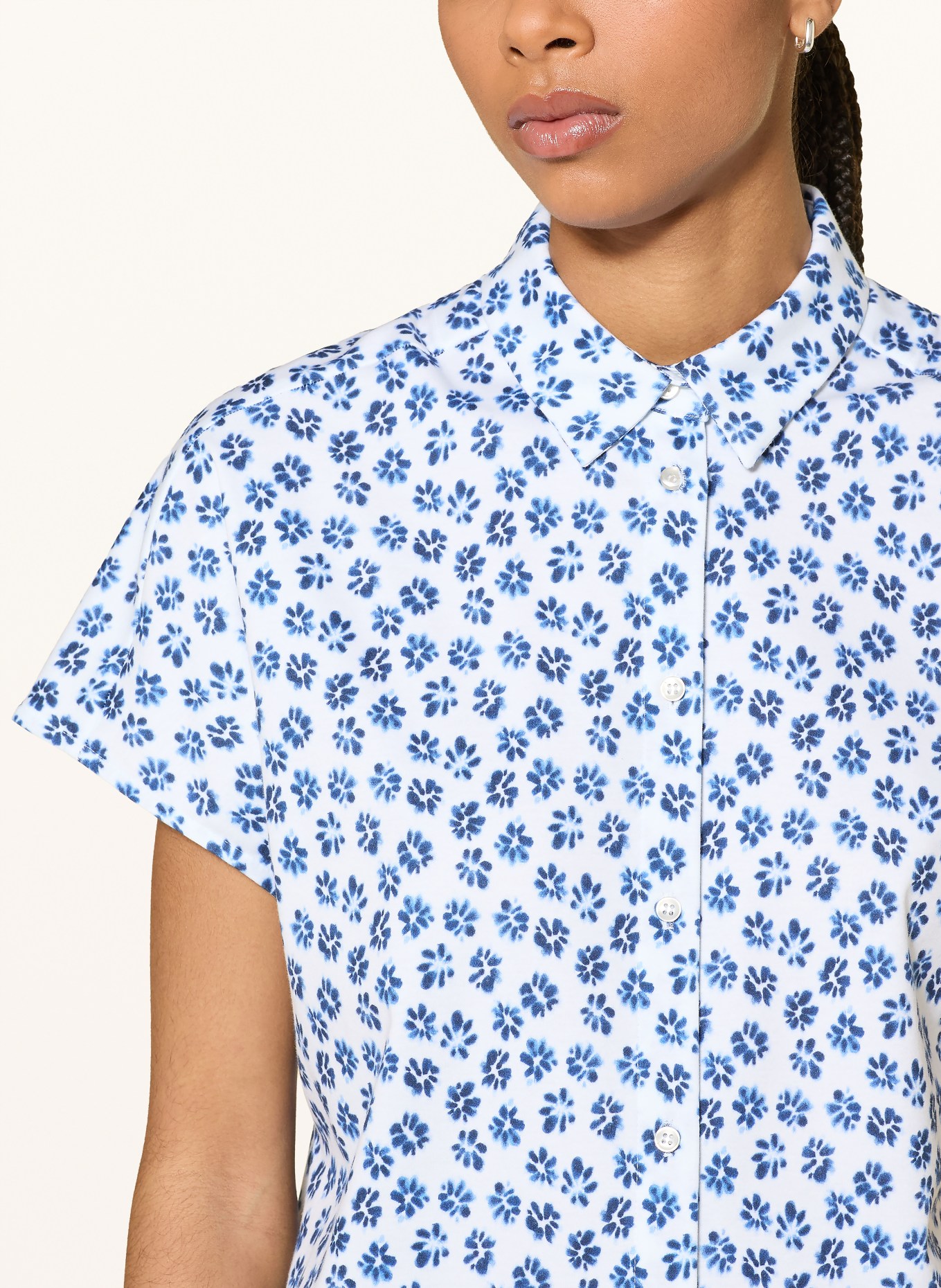 DESOTO Hemdbluse FLORINE: WEISS / BLAU