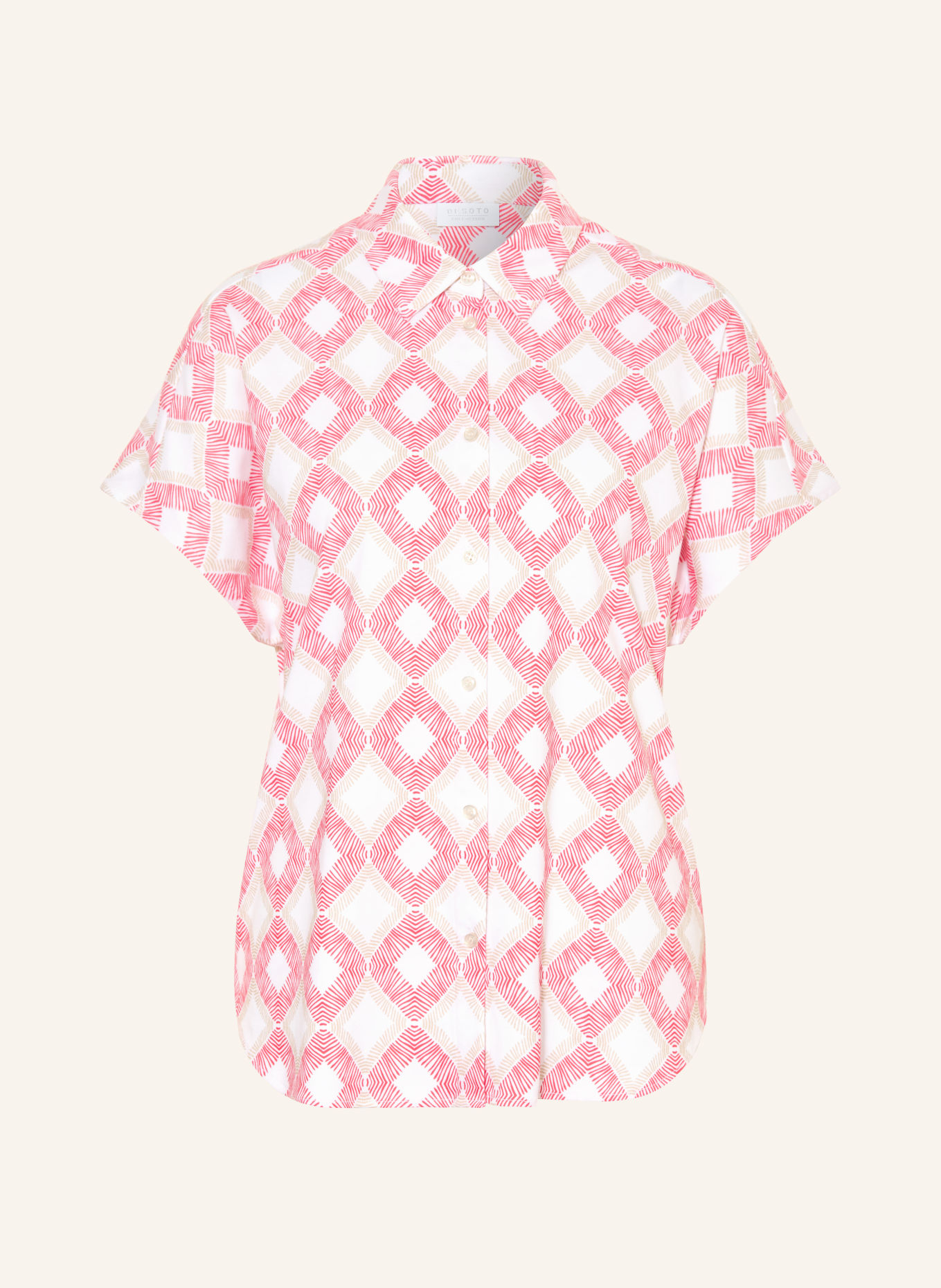 DESOTO Košile FLORINE: KRÉMOVÁ / BÉŽOVÁ / ČERVENÁ