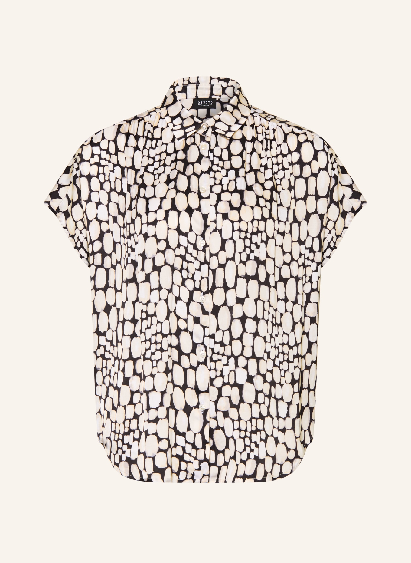 DESOTO Hemdbluse FLORINE aus Satin: BEIGE / SCHWARZ