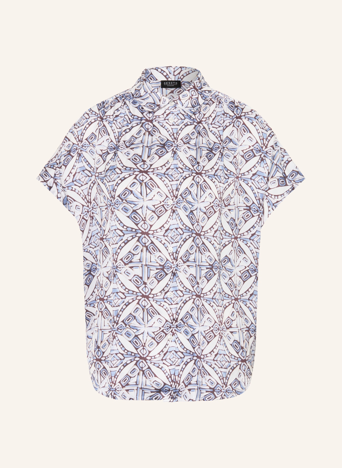 DESOTO Košile FLORINE ze saténu: REŽNÁ / TMAVĚ HNĚDÁ / TMAVĚ MODRÁ