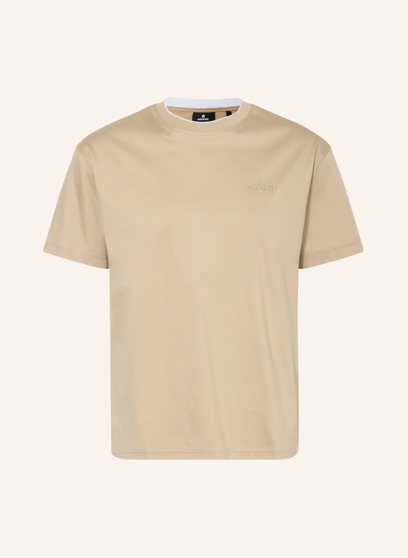 Mackage T-Shirt: BEIGE / WEISS