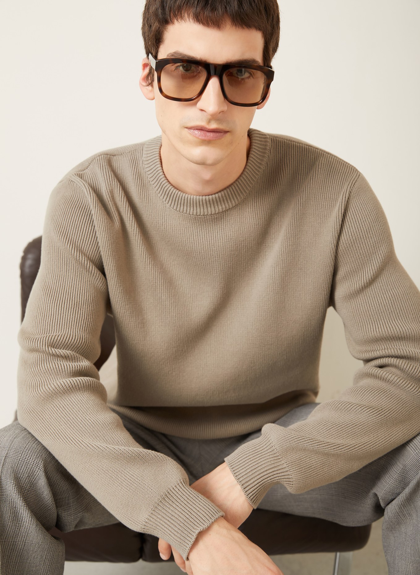 GOLDEN GOOSE Sweter JOURNEY: SZAROBRĄZOWY