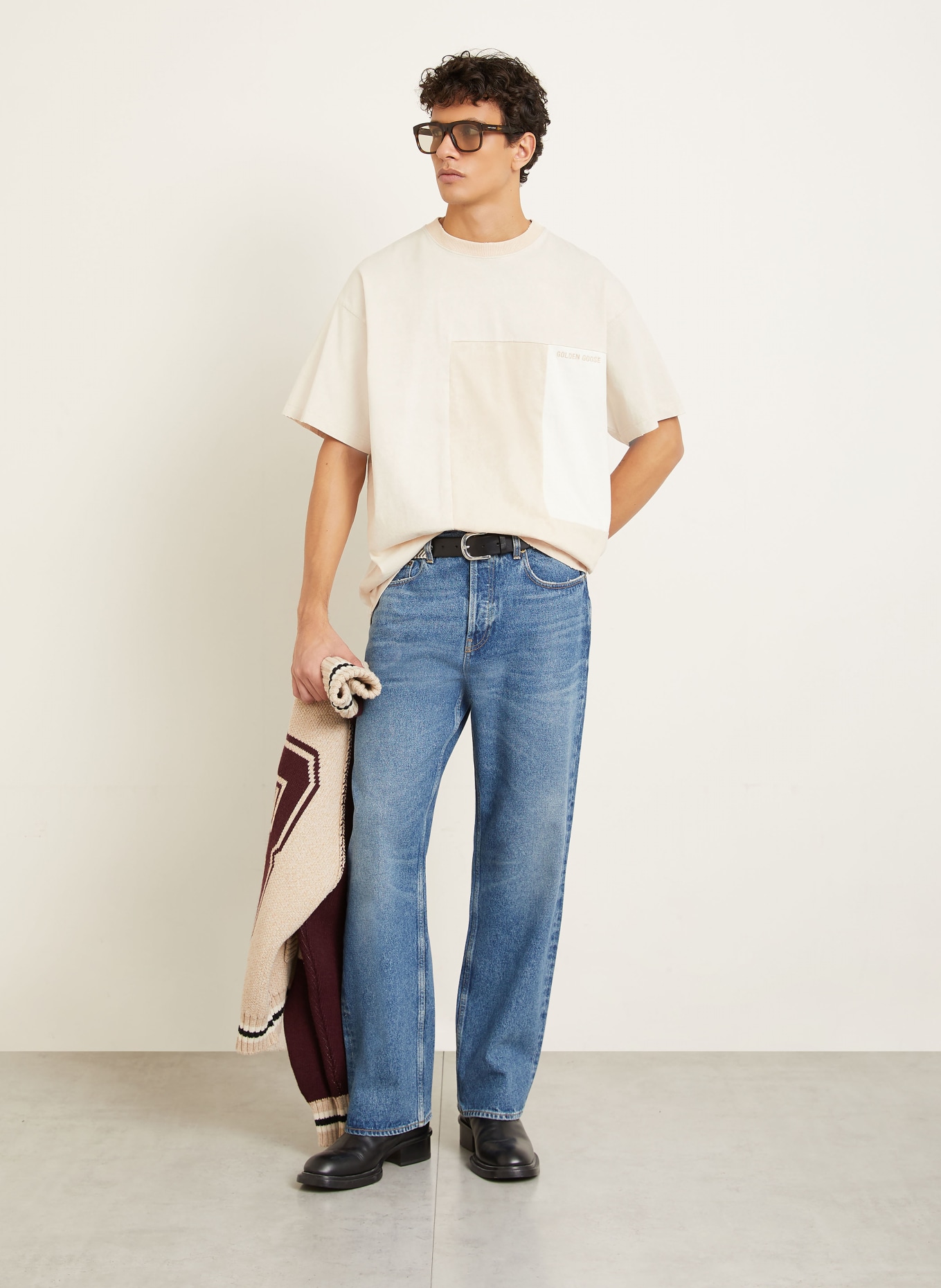 GOLDEN GOOSE T-Shirt JOURNEY: ECRU / BEIGE